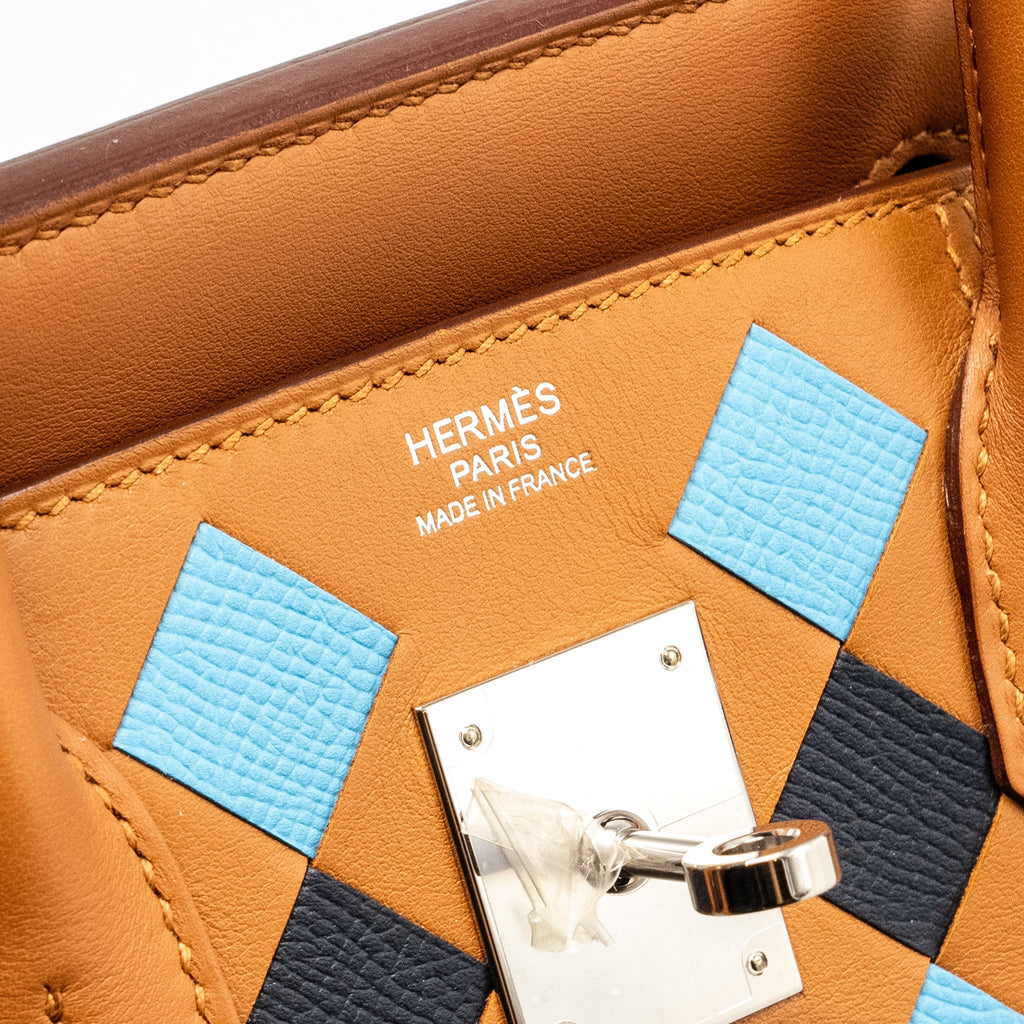 HERMES BIRKIN 30 TRESSAGE SWIFT/ EPSOM GOLD/BLEU INDIGO/BLEU NORD SHW