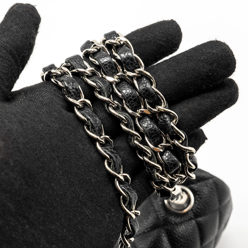 CHANEL MINI RECTANGULAR FLAP BAG CAVIAR BLACK SHW