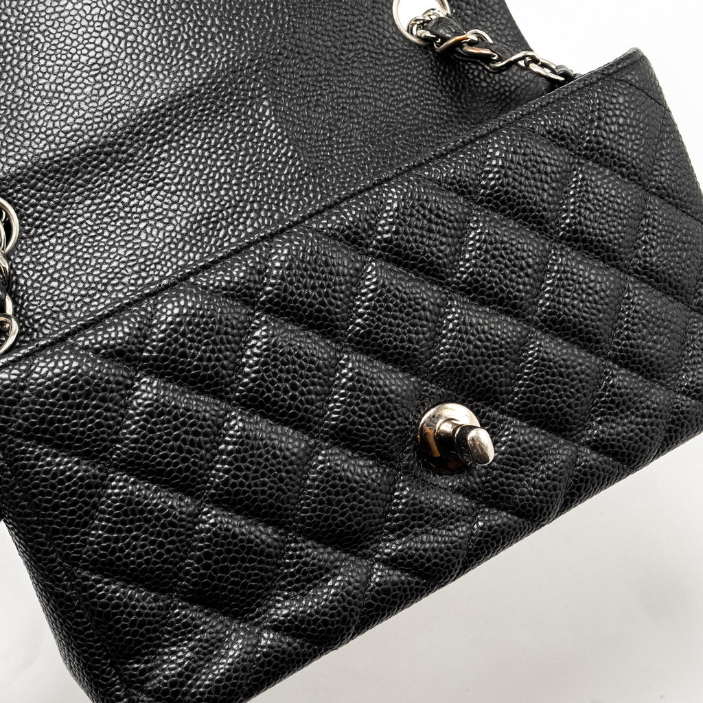 CHANEL MINI RECTANGULAR FLAP BAG CAVIAR BLACK SHW