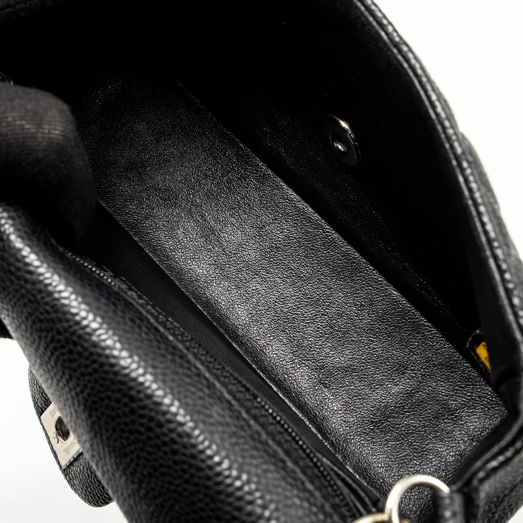 CHANEL MINI RECTANGULAR FLAP BAG CAVIAR BLACK SHW