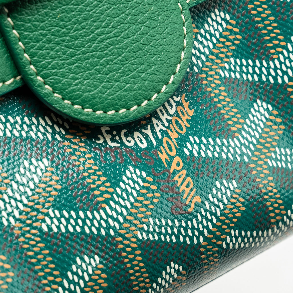 GOYARD MINI SAIGON BAG GOYARDLINE CANVAS/CALFSKIN GREEN SHW