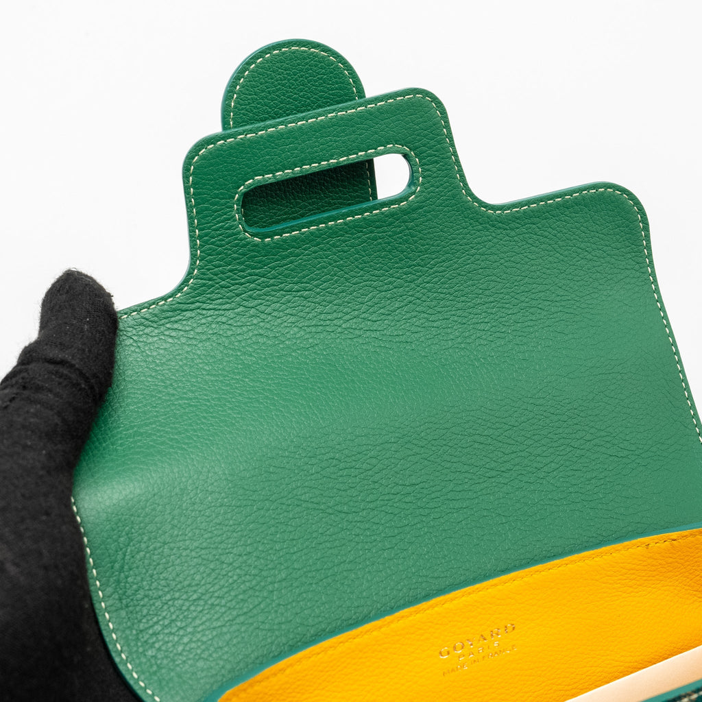GOYARD MINI SAIGON BAG GOYARDLINE CANVAS/CALFSKIN GREEN SHW