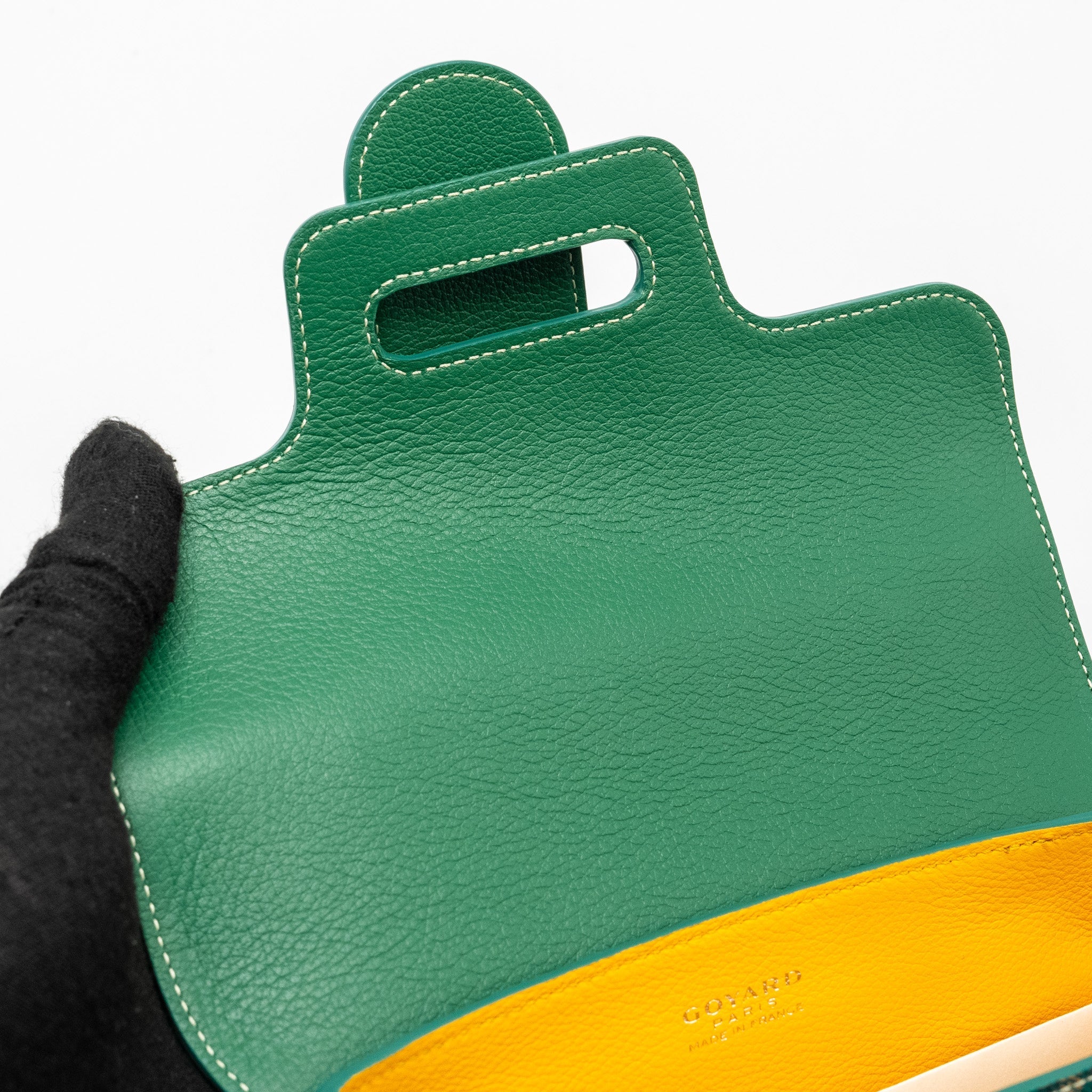 GOYARD MINI SAIGON BAG GOYARDLINE CANVAS/CALFSKIN GREEN SHW