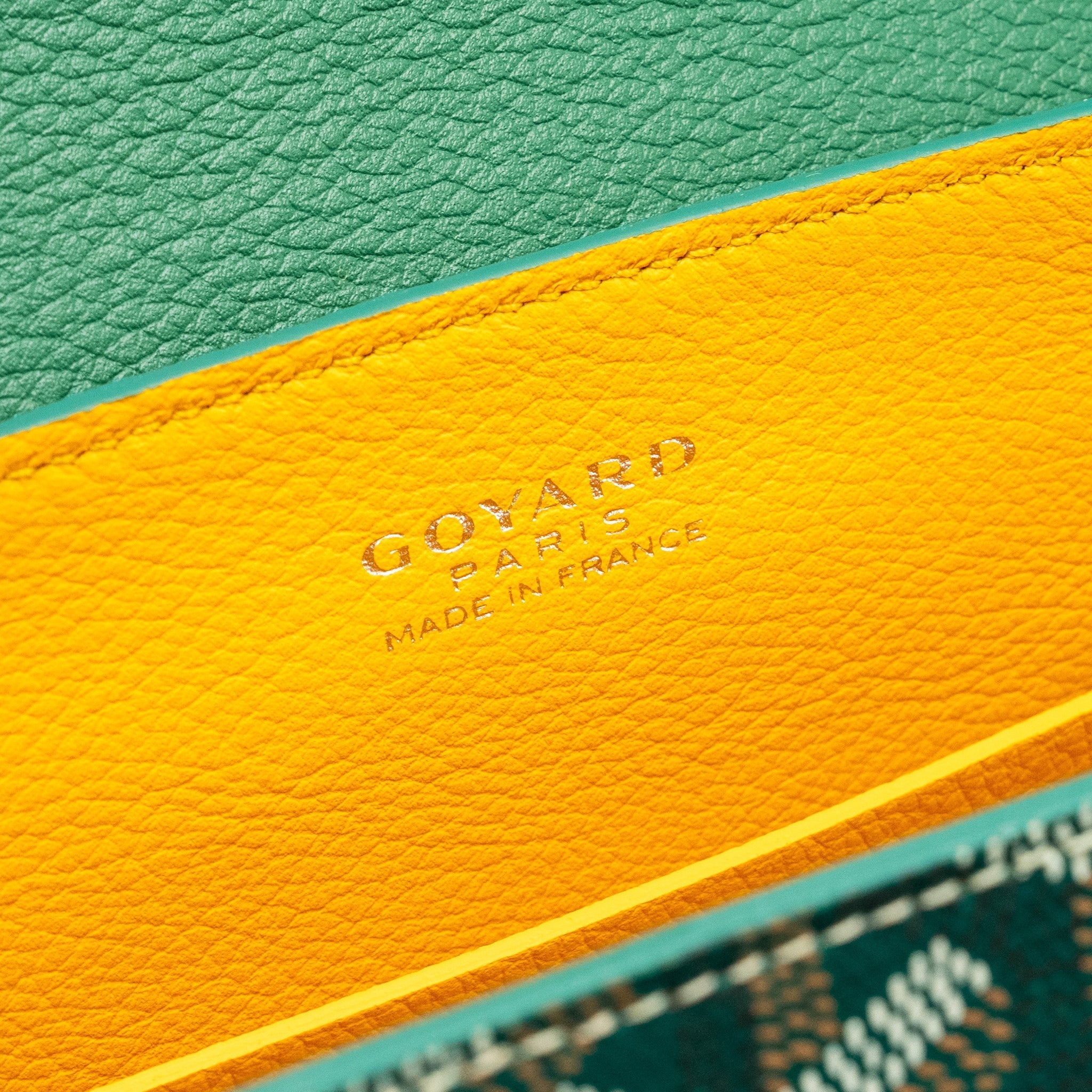 GOYARD MINI SAIGON BAG GOYARDLINE CANVAS/CALFSKIN GREEN SHW