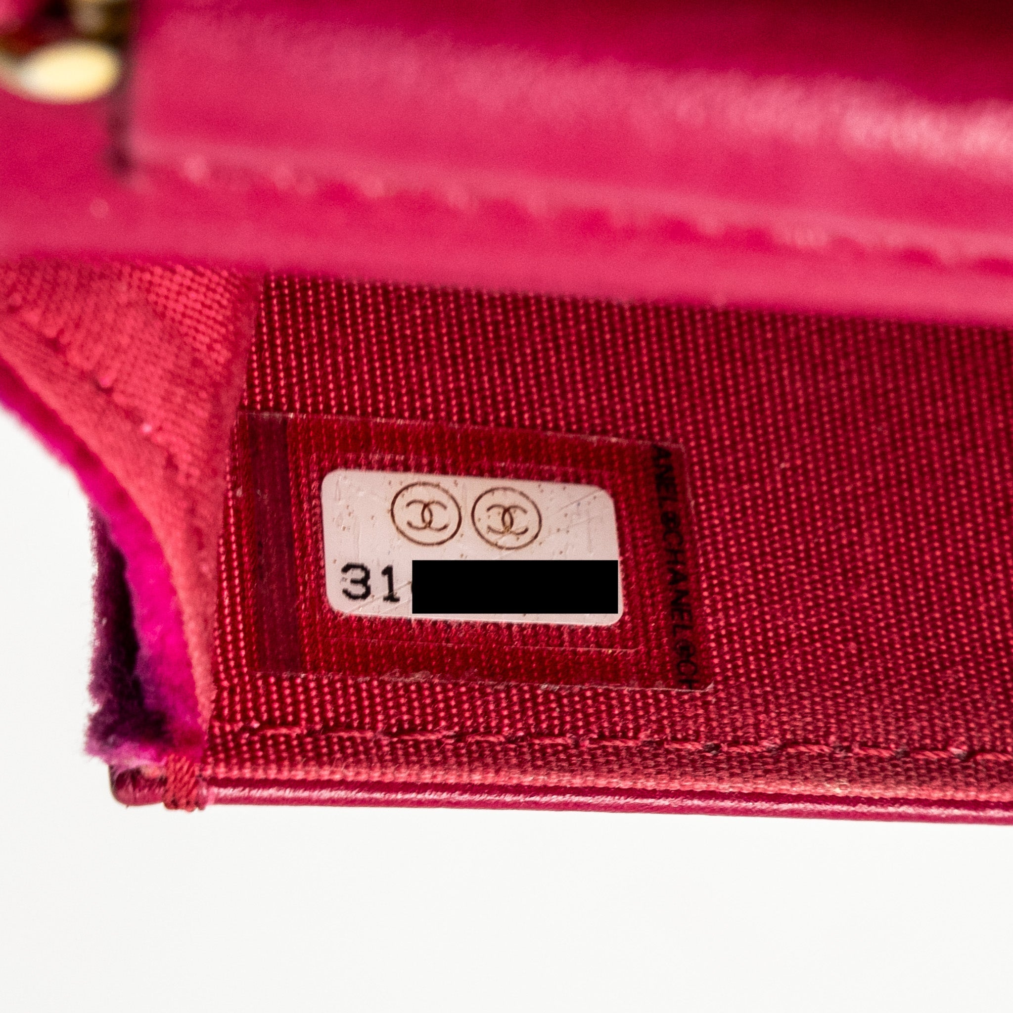 CHANEL 21A MINI CAMELIA FLAP BAG VELVET FUSHIA GHW