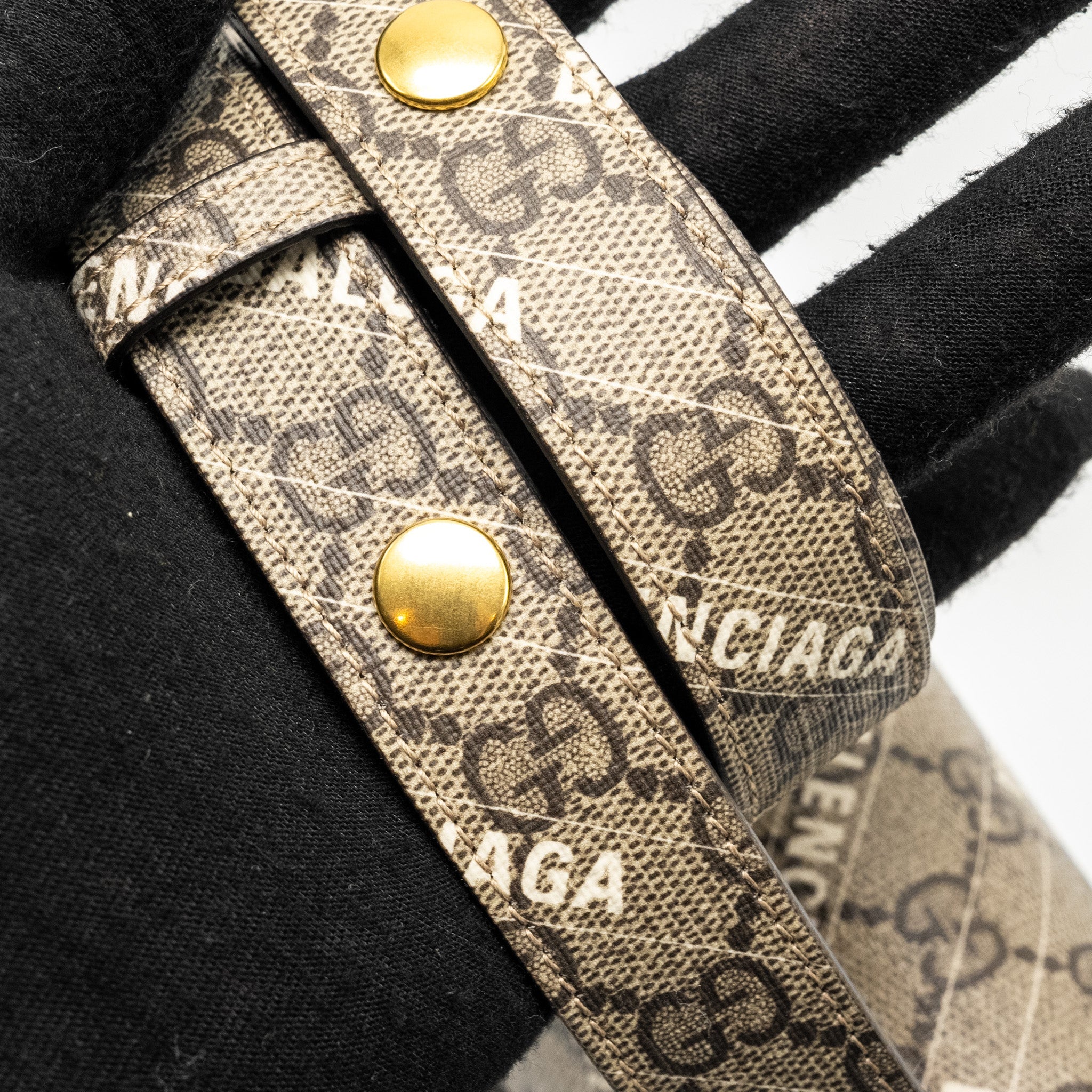 GUCCI X BALENCIAGA HORSEBIT 1955 BAG GG SUPREME/BALENCIAGA PRINT CANVAS GHW