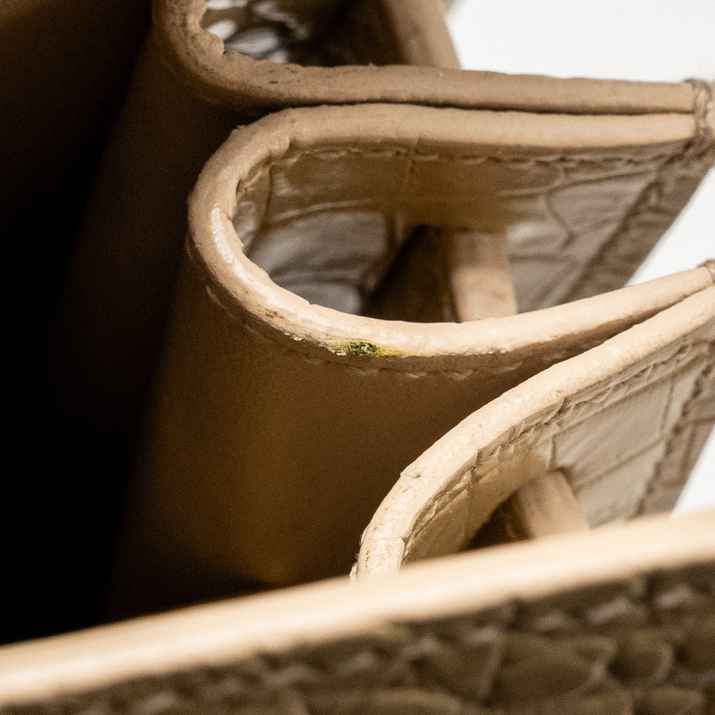 SAINT LAURENT /YSL SAC DE JOUR CROC-EMBOSSED CALFSKIN BEIGE GHW