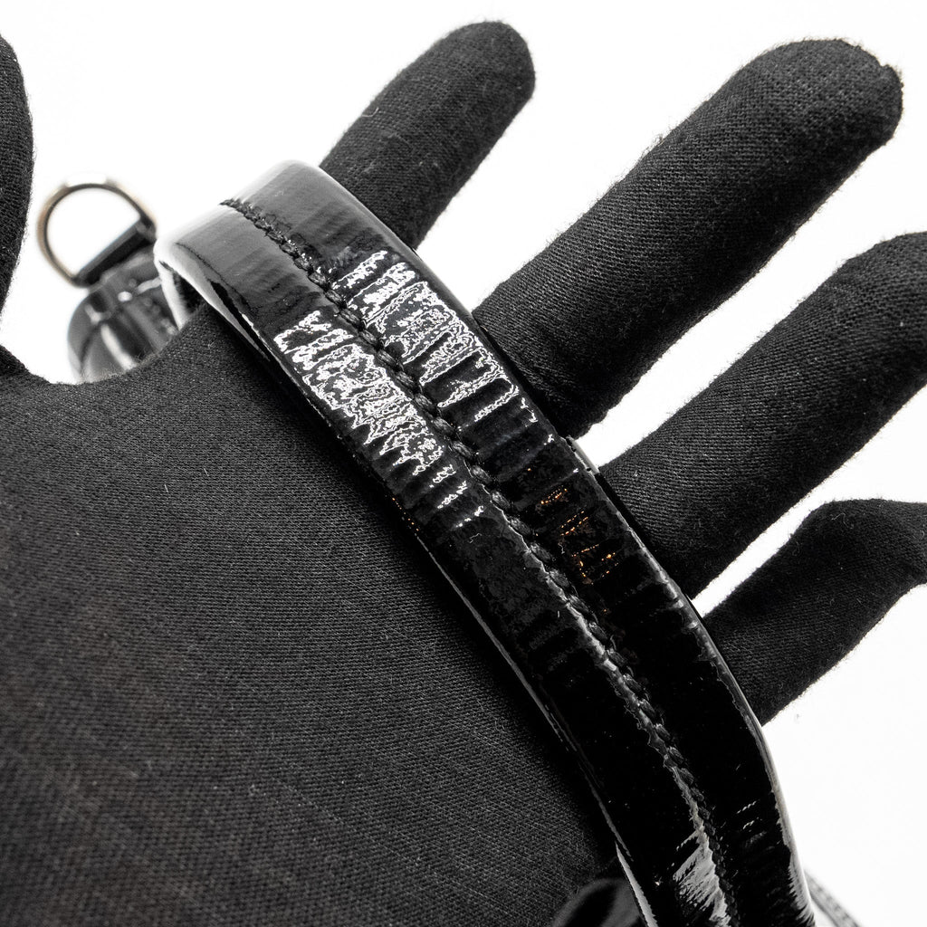 MIU MIU TURNLOCK TOTE BAG PATENT BLACK SHW
