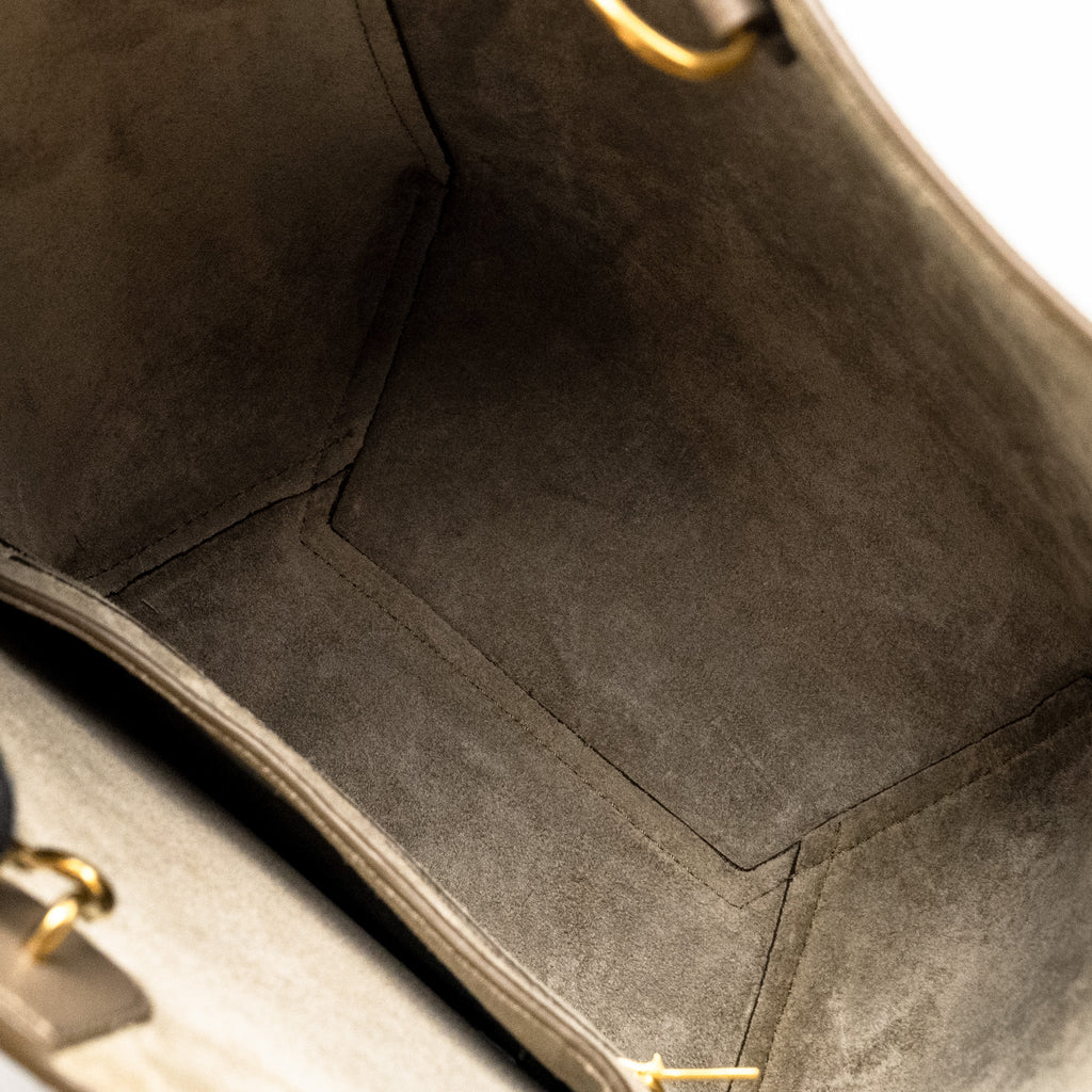 CELINE SANGLE BUCKET BAG CALFSKIN GREY GHW