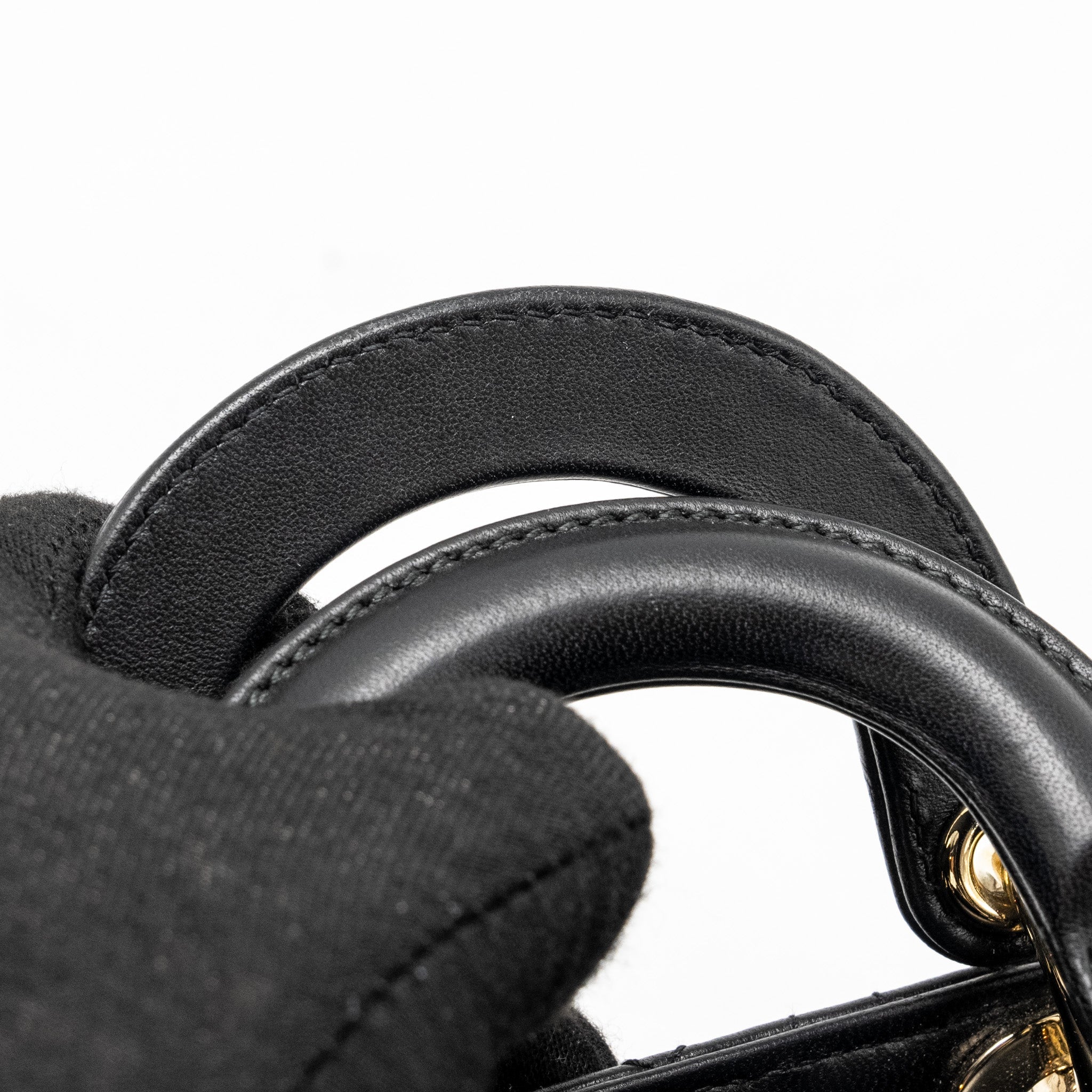 DIOR MICRO LADY DIOR LAMBSKIN BLACK LGHW