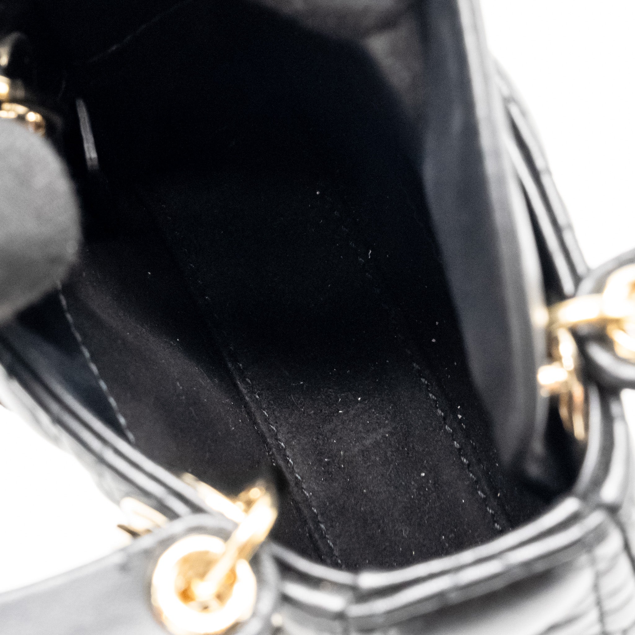 DIOR MICRO LADY DIOR LAMBSKIN BLACK LGHW