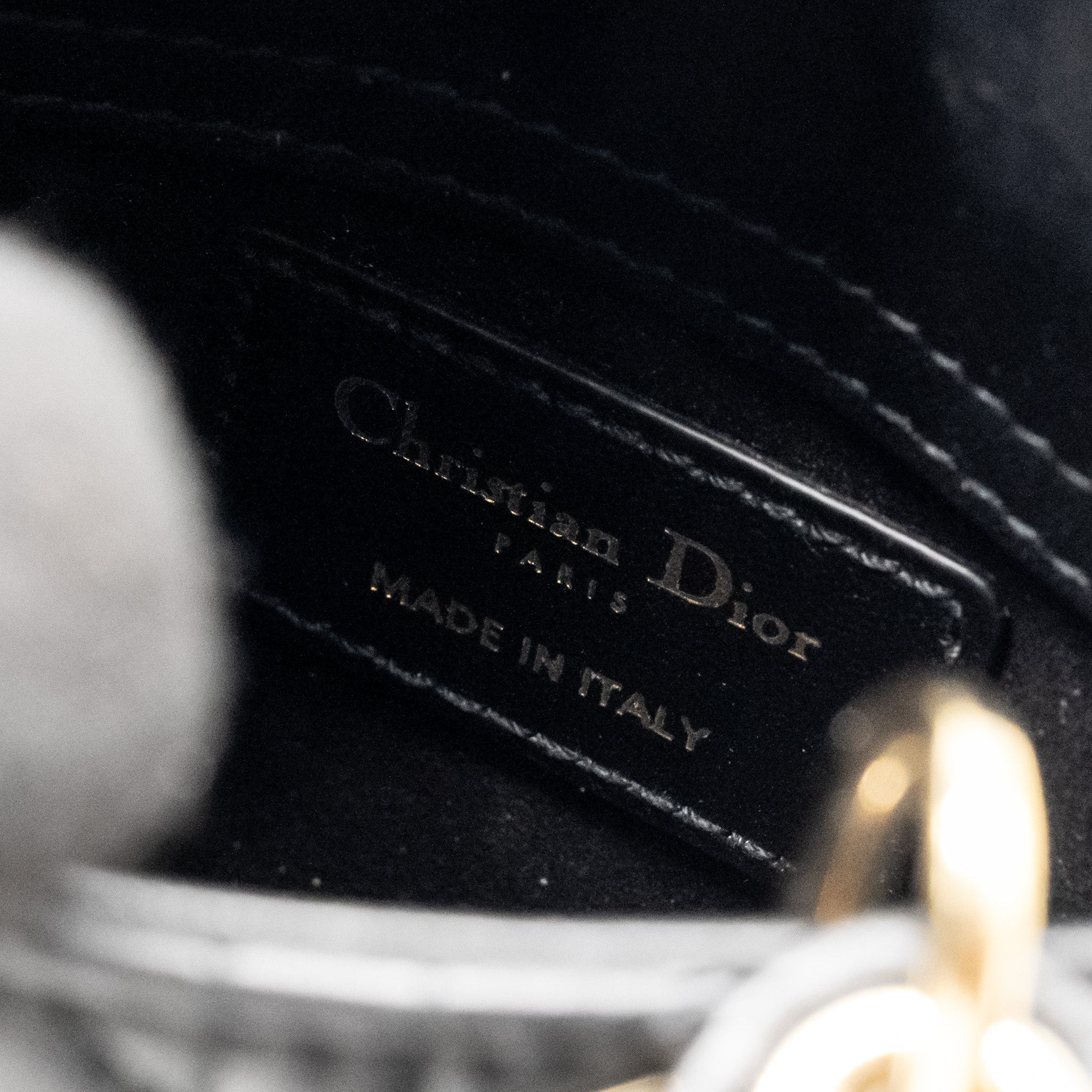 DIOR MICRO LADY DIOR LAMBSKIN BLACK LGHW