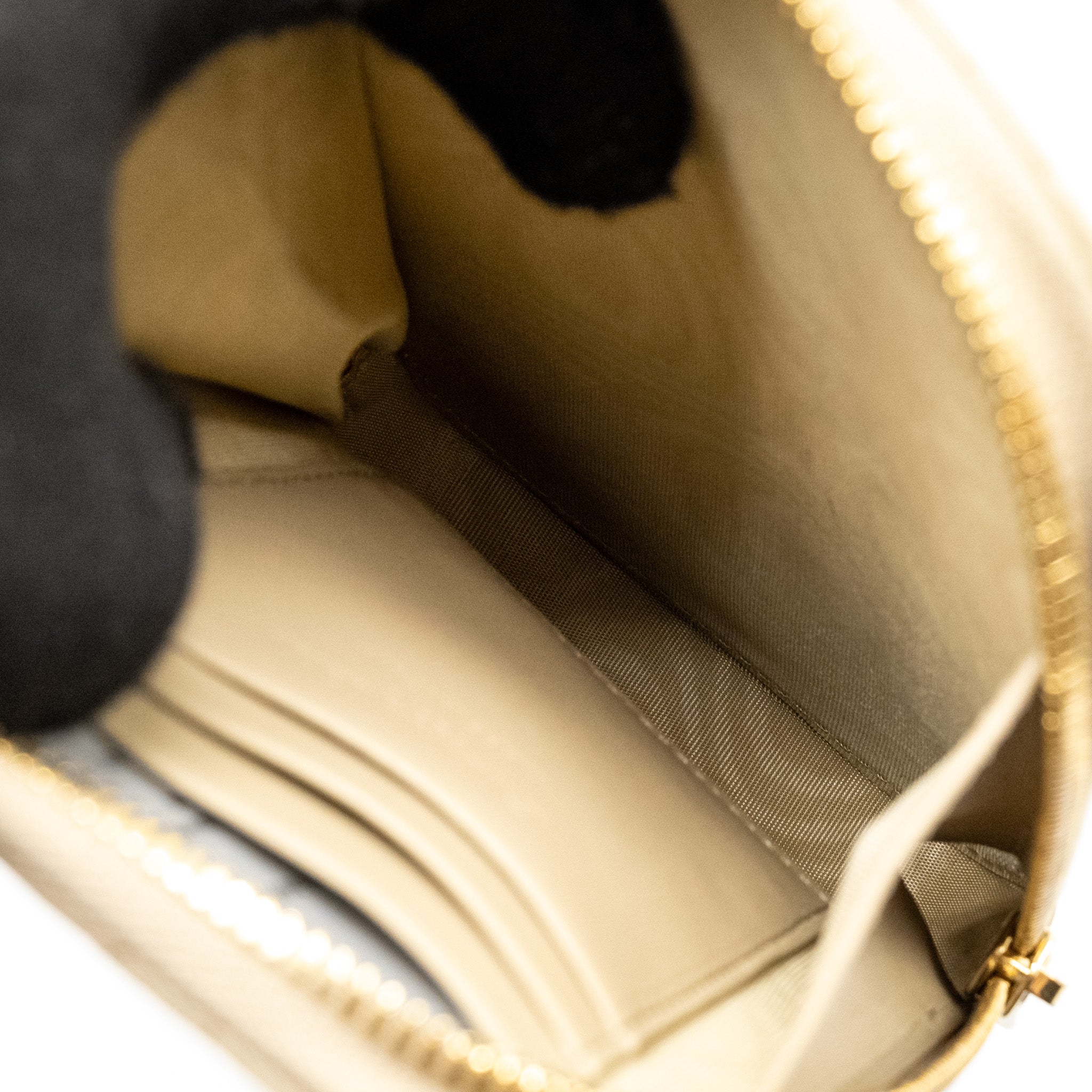 DIOR LADY DIOR CALL'IN DIOR PHONE HOLDER CANNAGE LAMBSKIN BEIGE GHW
