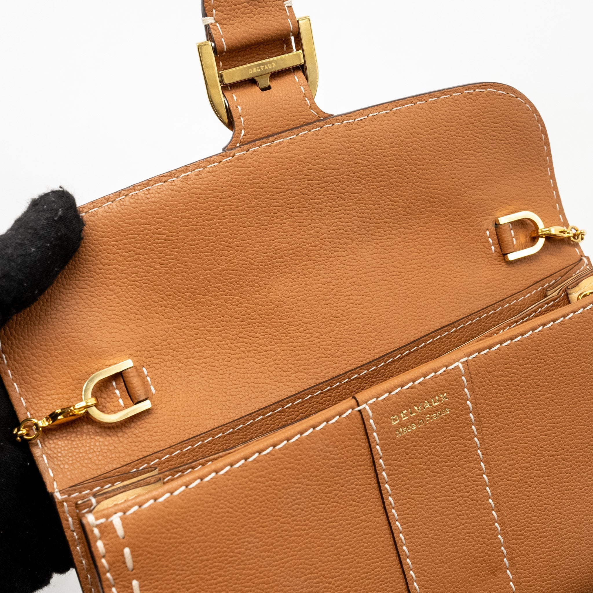 DELVAUX BRILLANT LONG WALLET CHAIN RODEO CALFSKIN CARAMEL GHW