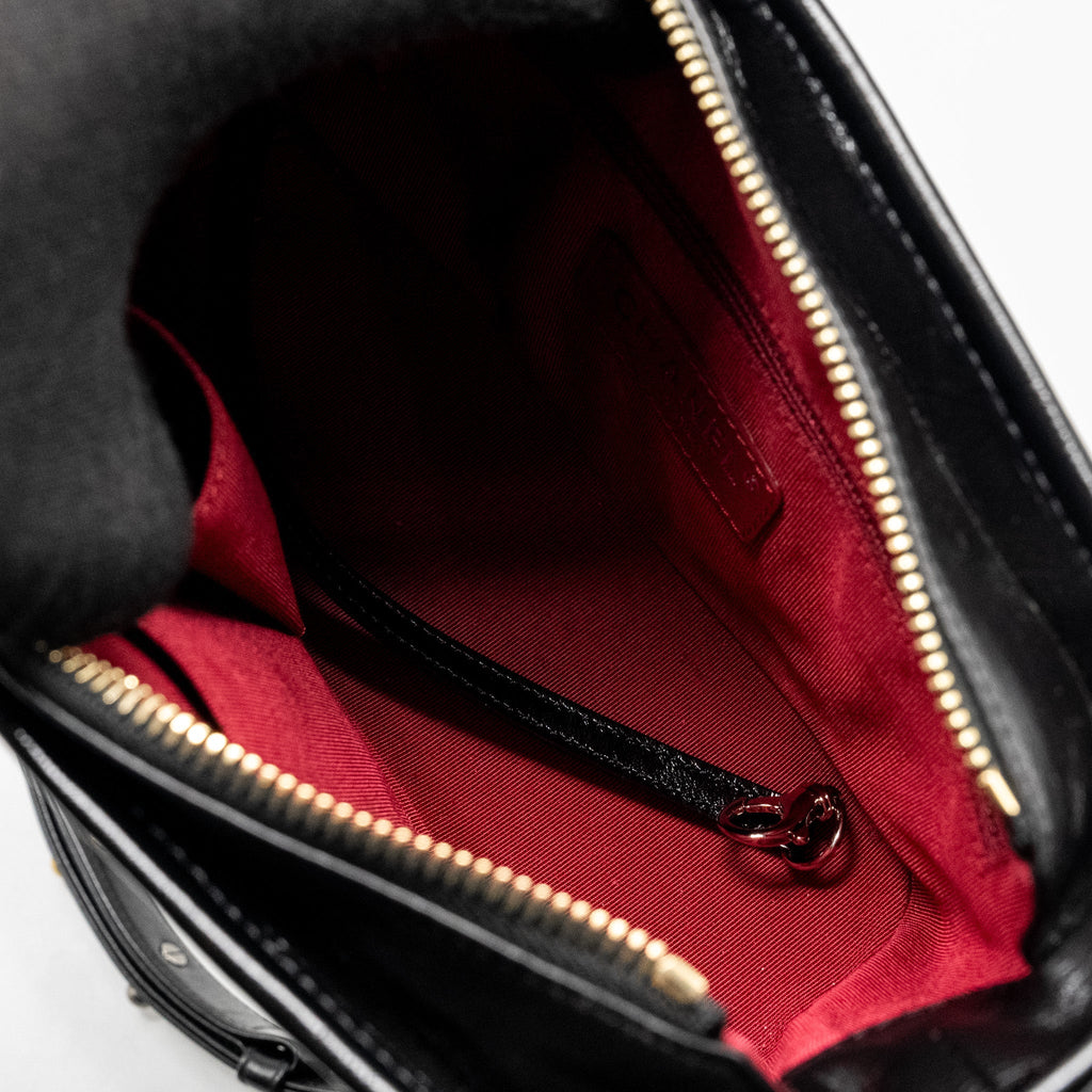 CHANEL SMALL GABRIELLE HOBO BAG AGED CALFSKIN BLACK MULTICOLOUR HARDWARE