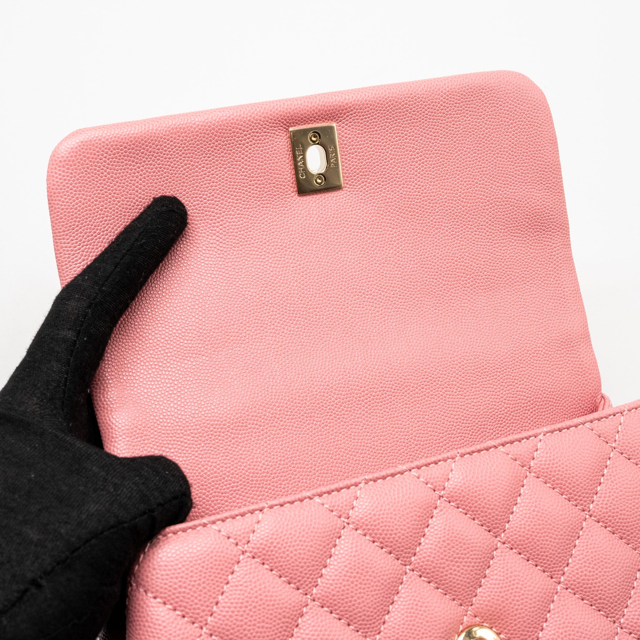 CHANEL SMALL COCO HANDLE CAVIAR PINK LGHW