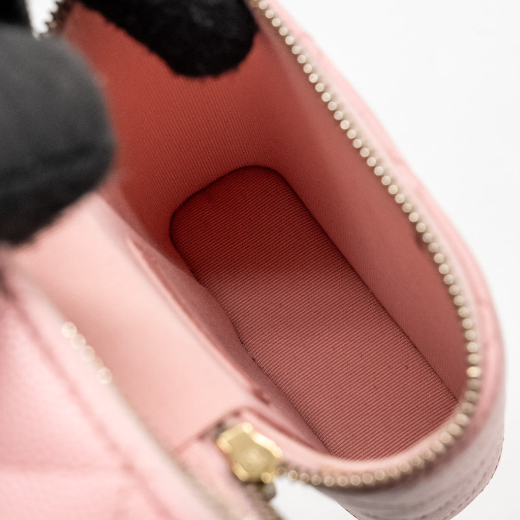 CHANEL VANITY PHONE HOLDER WITH CHAIN CAVIAR PINK LGHW
