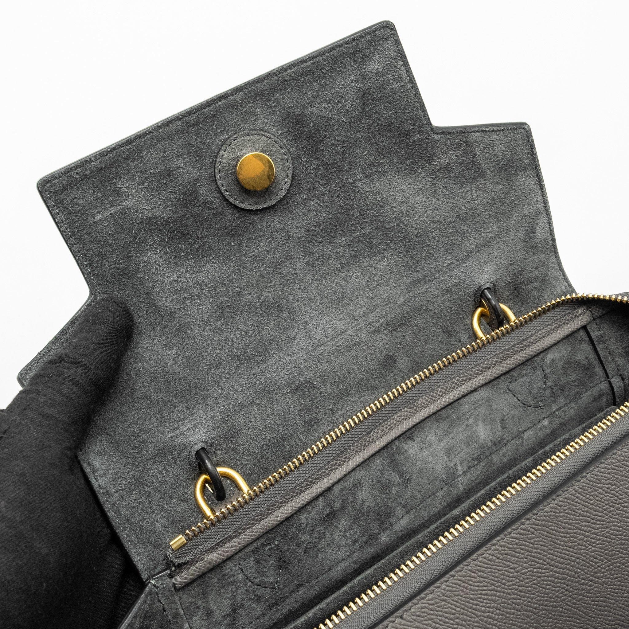 CELINE MINI BELT BAG GRAINED CALFSKIN GREY GHW