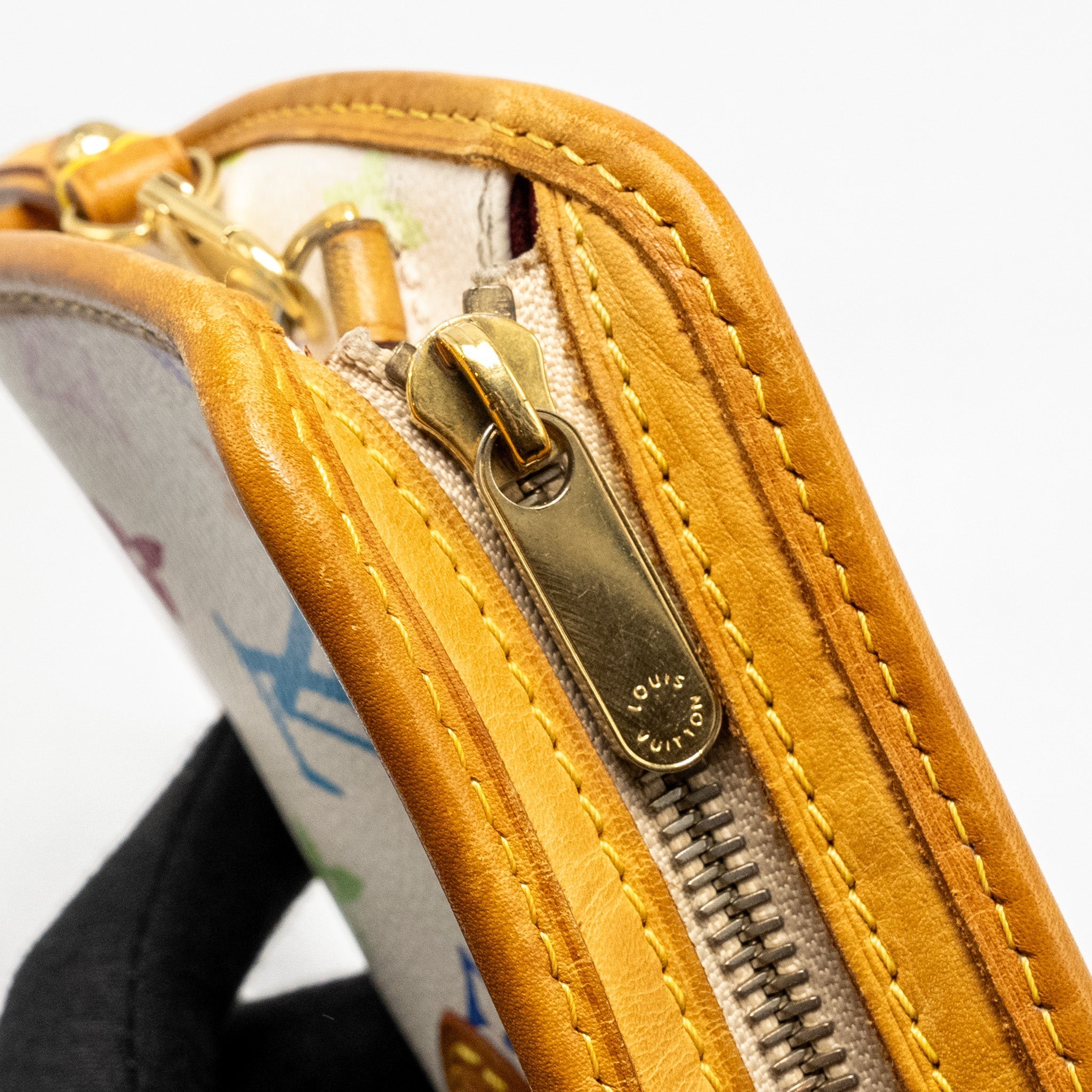 LOUIS VUITTON VINTAGE SHIRLEY CLUTCH MULTICOLOUR MONOGRAM CANVAS WHITE GHW