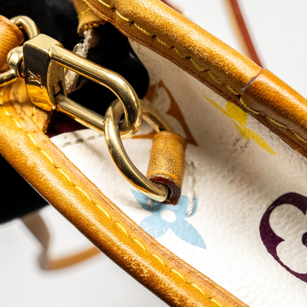 LOUIS VUITTON VINTAGE SHIRLEY CLUTCH MULTICOLOUR MONOGRAM CANVAS WHITE GHW