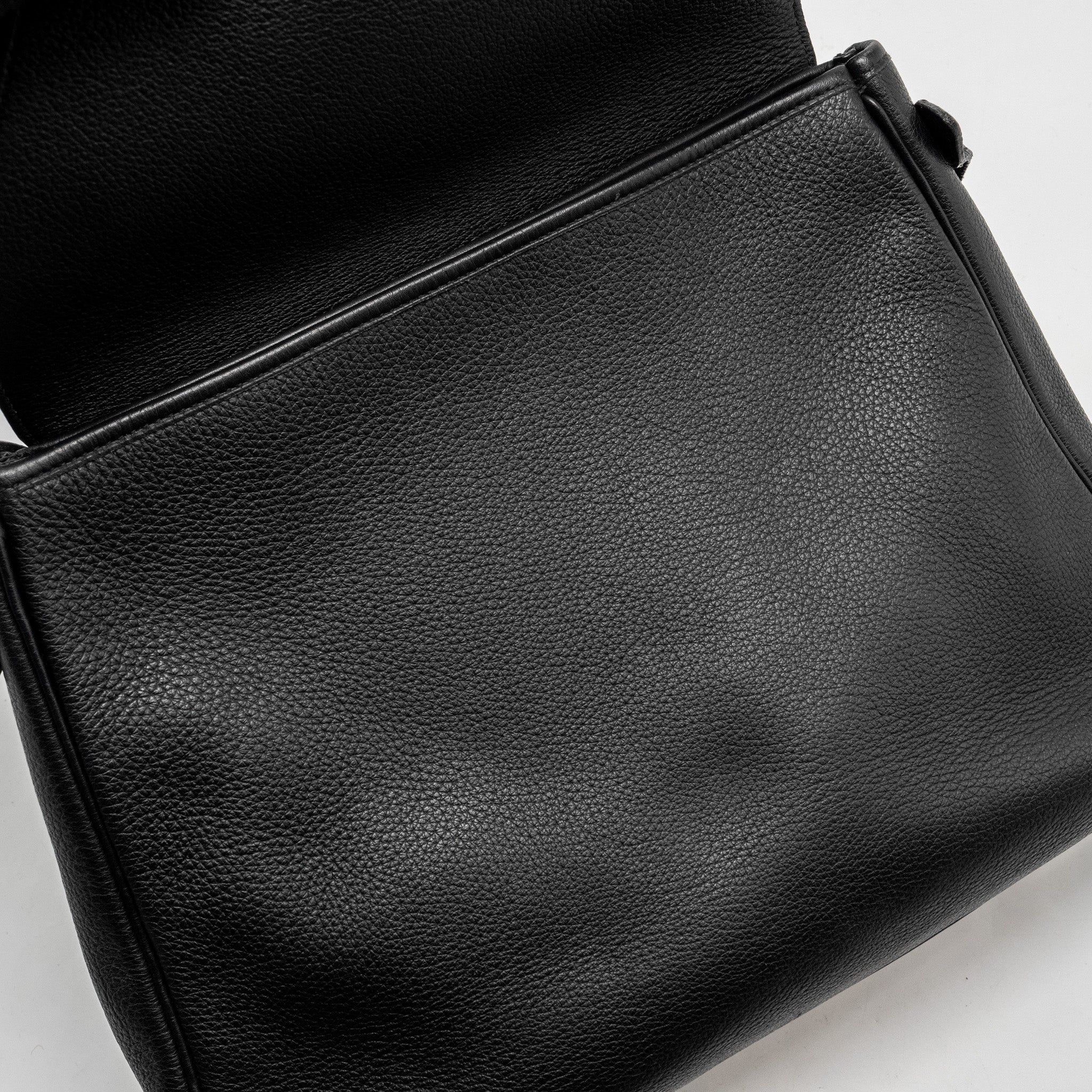 HERMES VINTAGE CHRISTINE BAG LEATHER BLACK SHW