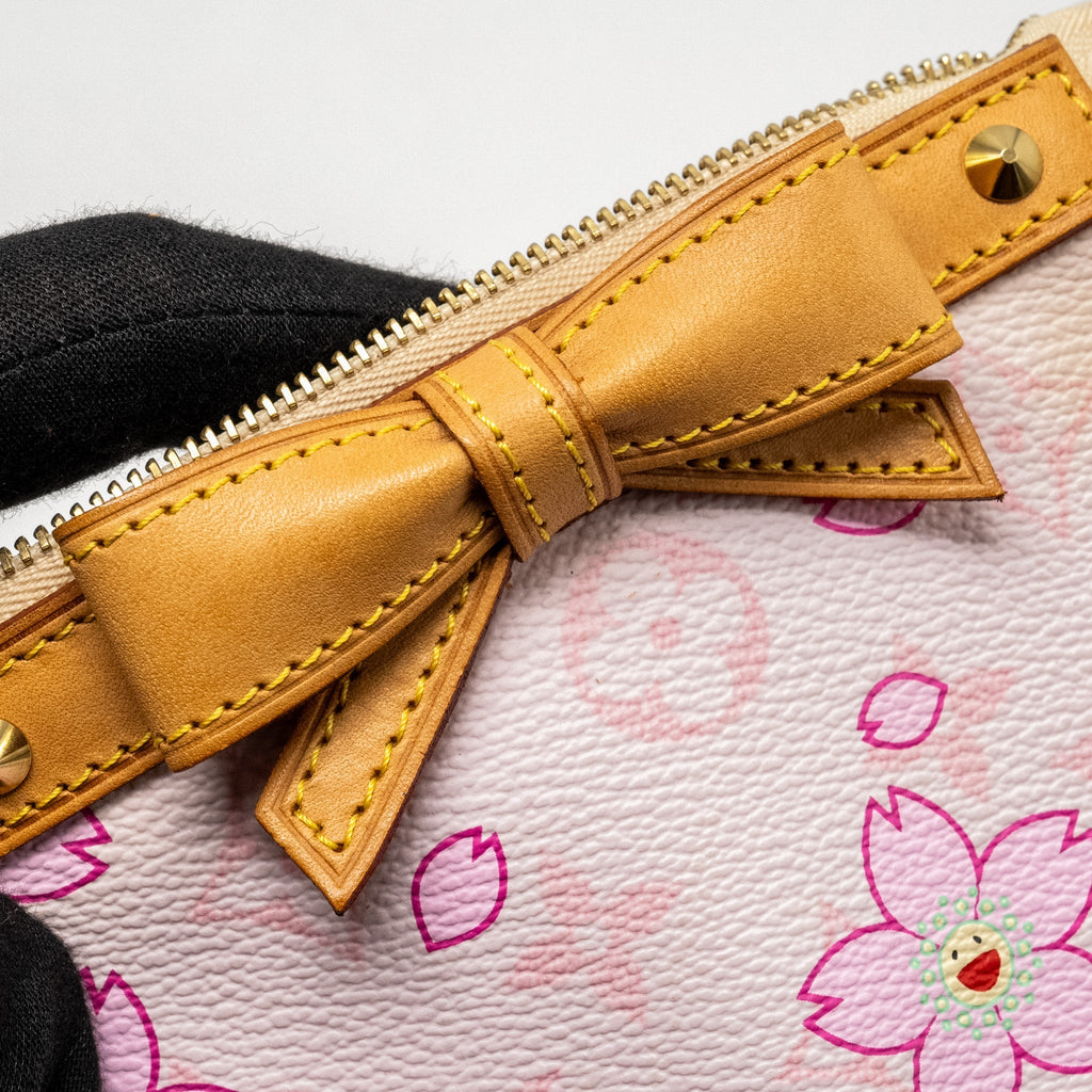 LOUIS VUITTON POCHETTE ACCESSORIES MURAKAMI CHERRY BLOSSOM PINK GHW