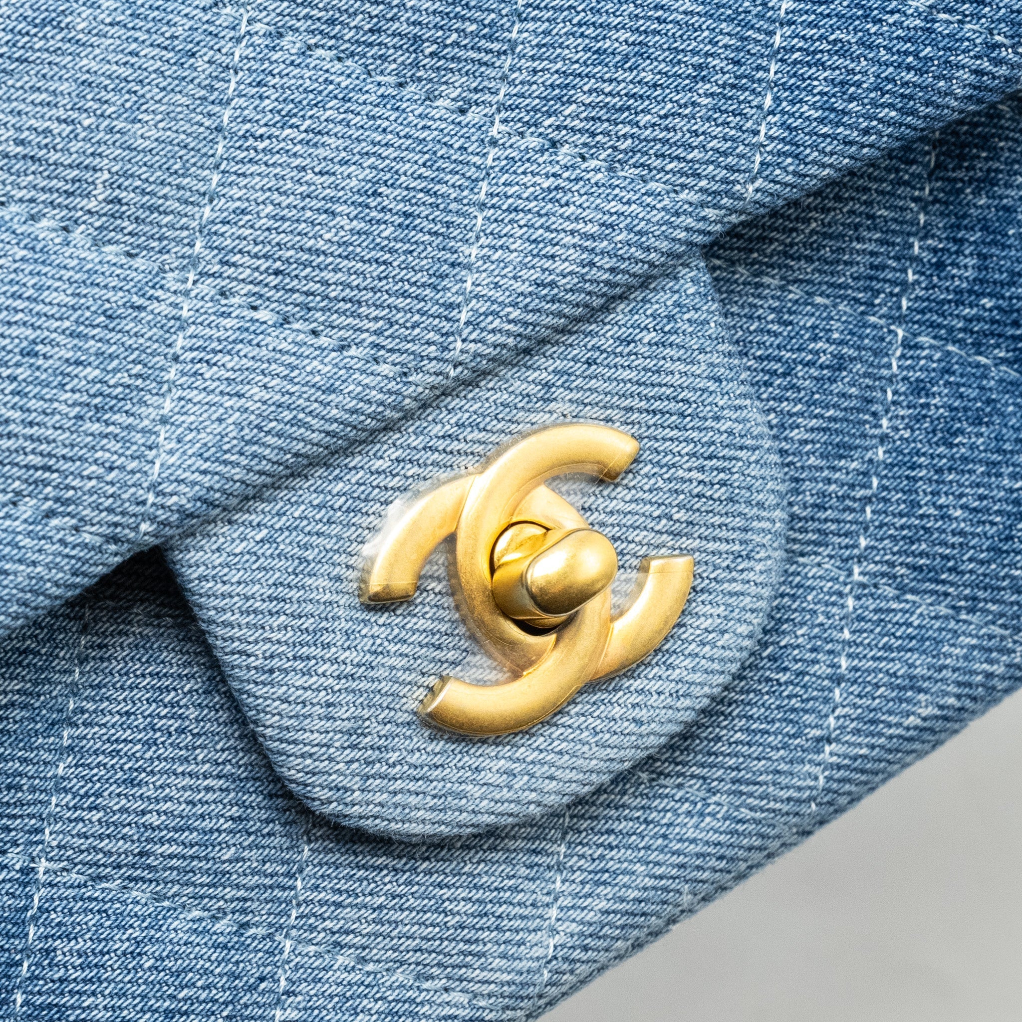 CHANEL 24S MINI RECTANGULAR FLAP BAG DENIM BLUE GHW (MICROCHIP)