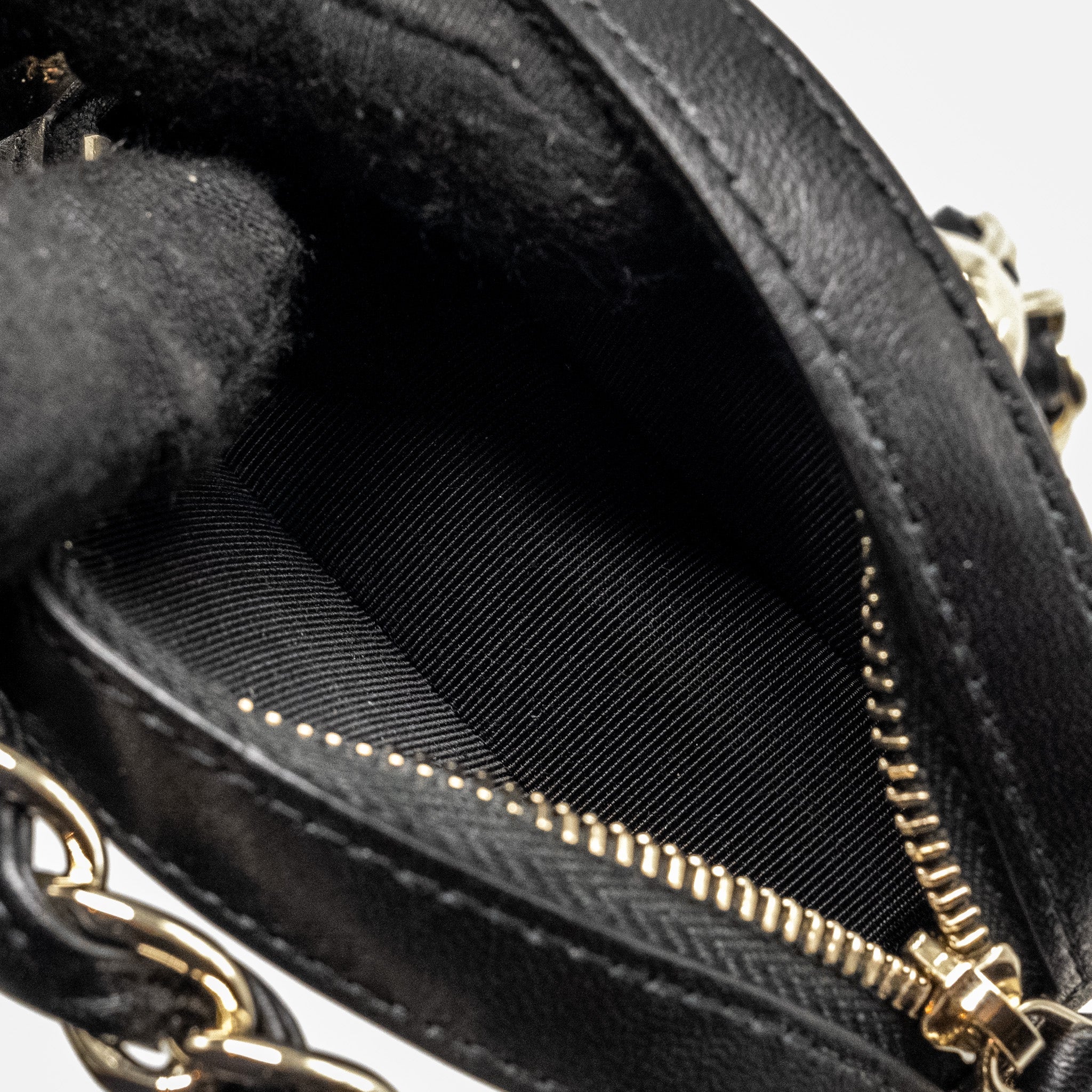 CHANEL 22C ROUND CLUTCH WITH CHAIN LAMBSKIN BLACK GHW