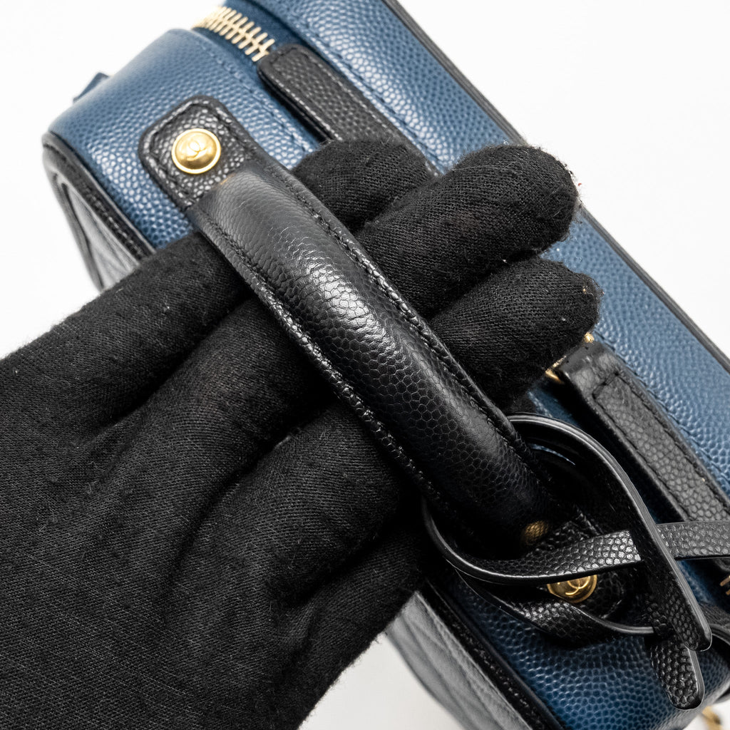 CHANEL SMALL FILIGREE VANITY CAMERA BAG CAVIAR NAVY/BLACK GHW