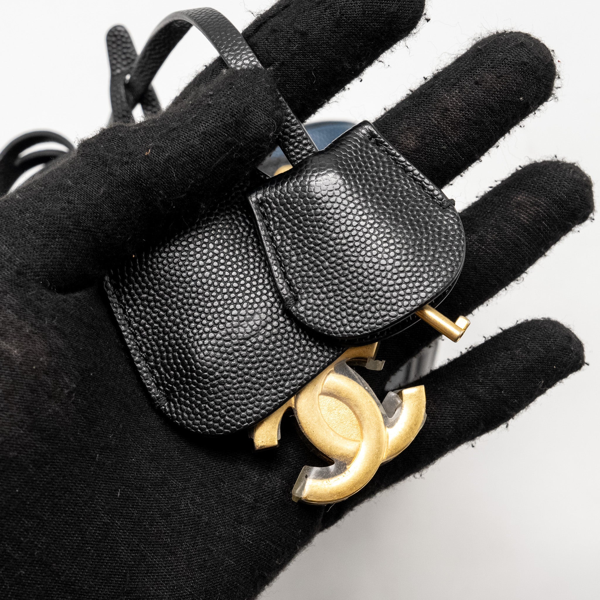 CHANEL SMALL FILIGREE VANITY CAMERA BAG CAVIAR NAVY/BLACK GHW