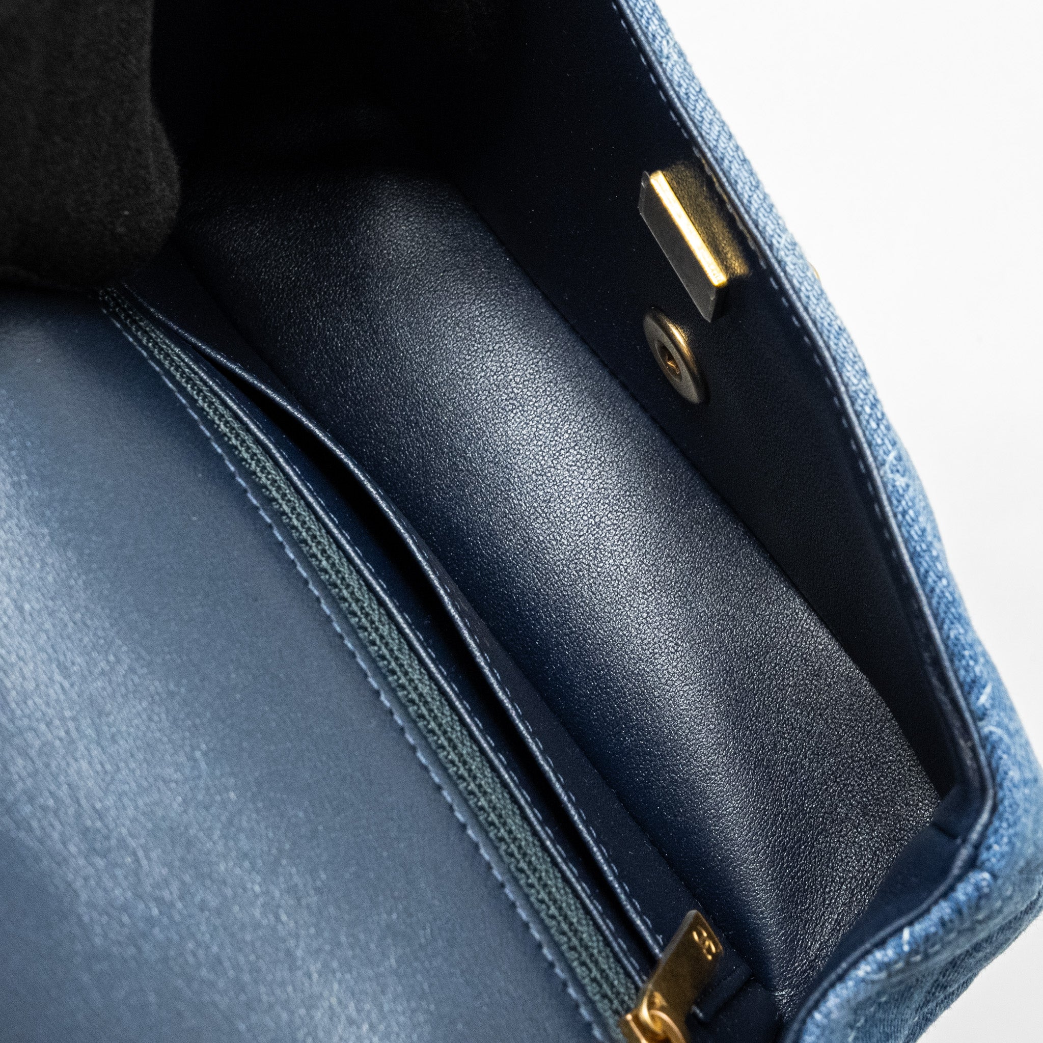 CHANEL 24S MINI RECTANGULAR FLAP BAG DENIM BLUE GHW (MICROCHIP)