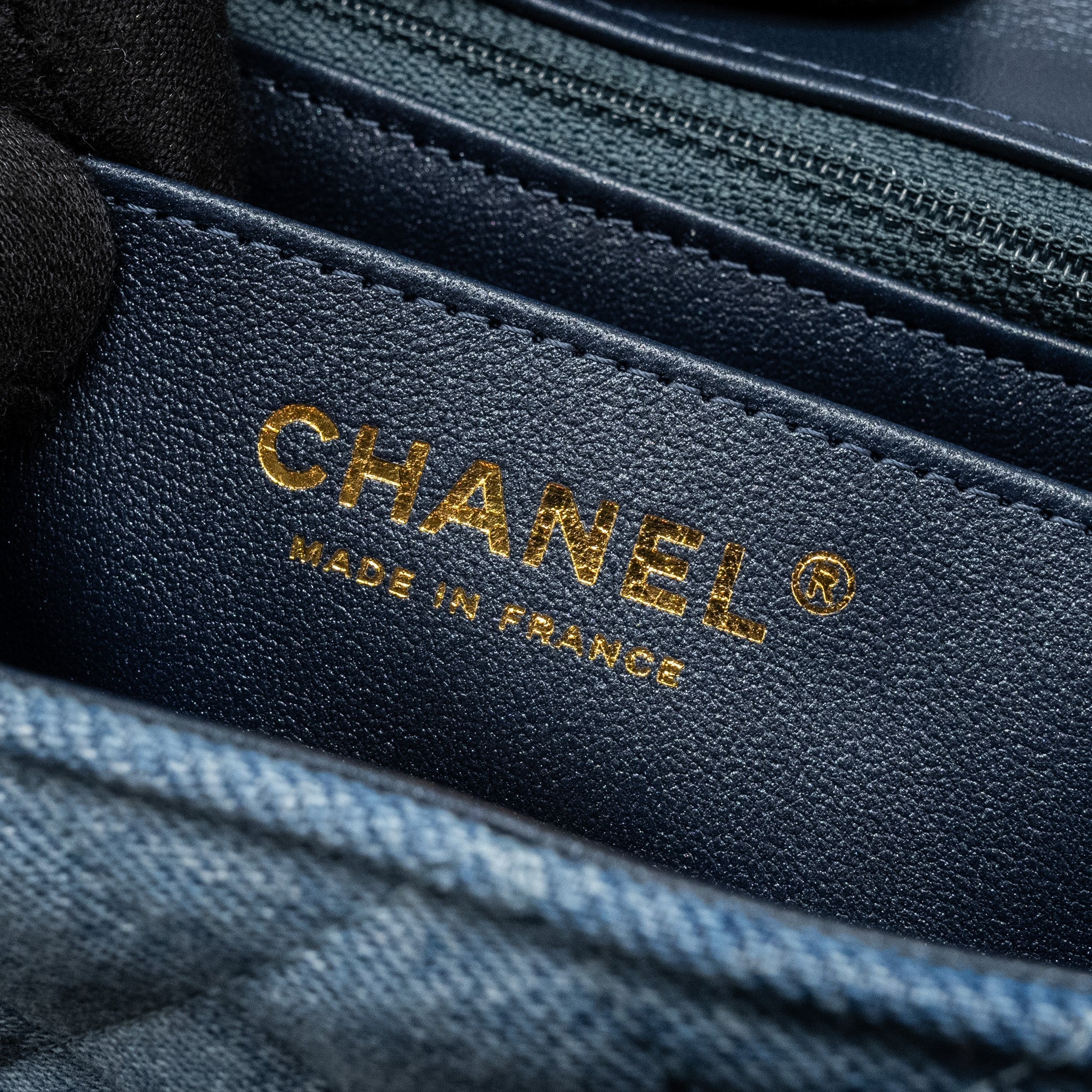 CHANEL 24S MINI RECTANGULAR FLAP BAG DENIM BLUE GHW (MICROCHIP)