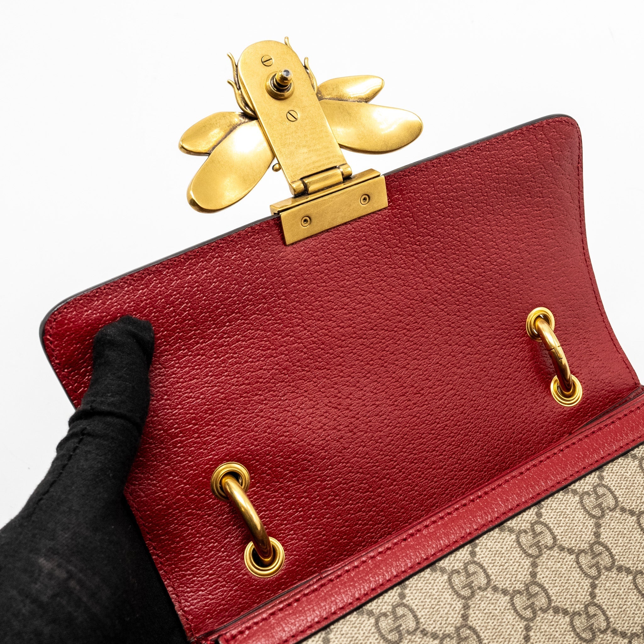 GUCCI QUEEN MARGARET TOP HANDLE BAG GG SUPREME CANVAS RED/ MULTICOLOUR GHW