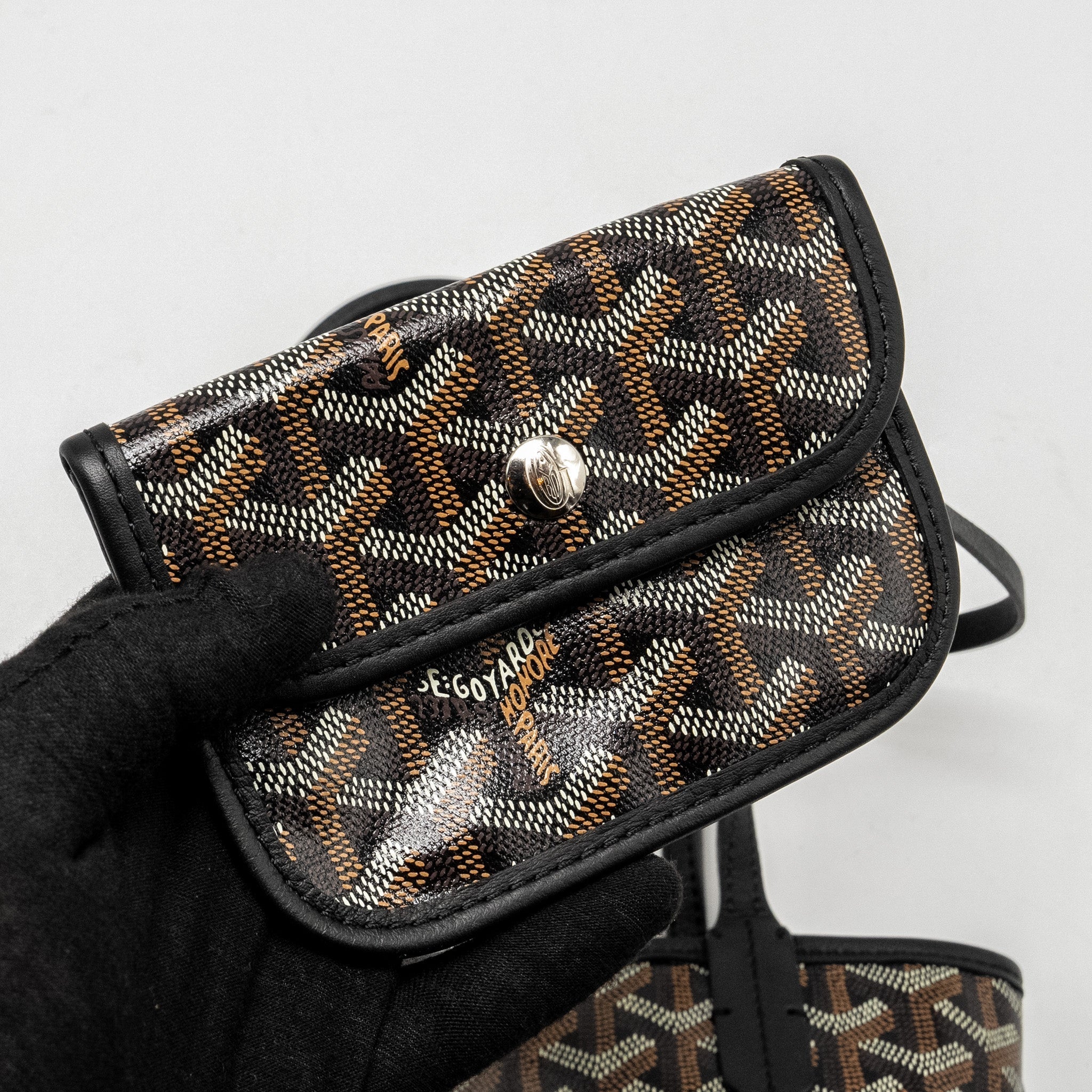 GOYARD MINI ANJOU TOTE GOYARDINE CANVAS / CALFSKIN BLACK SHW