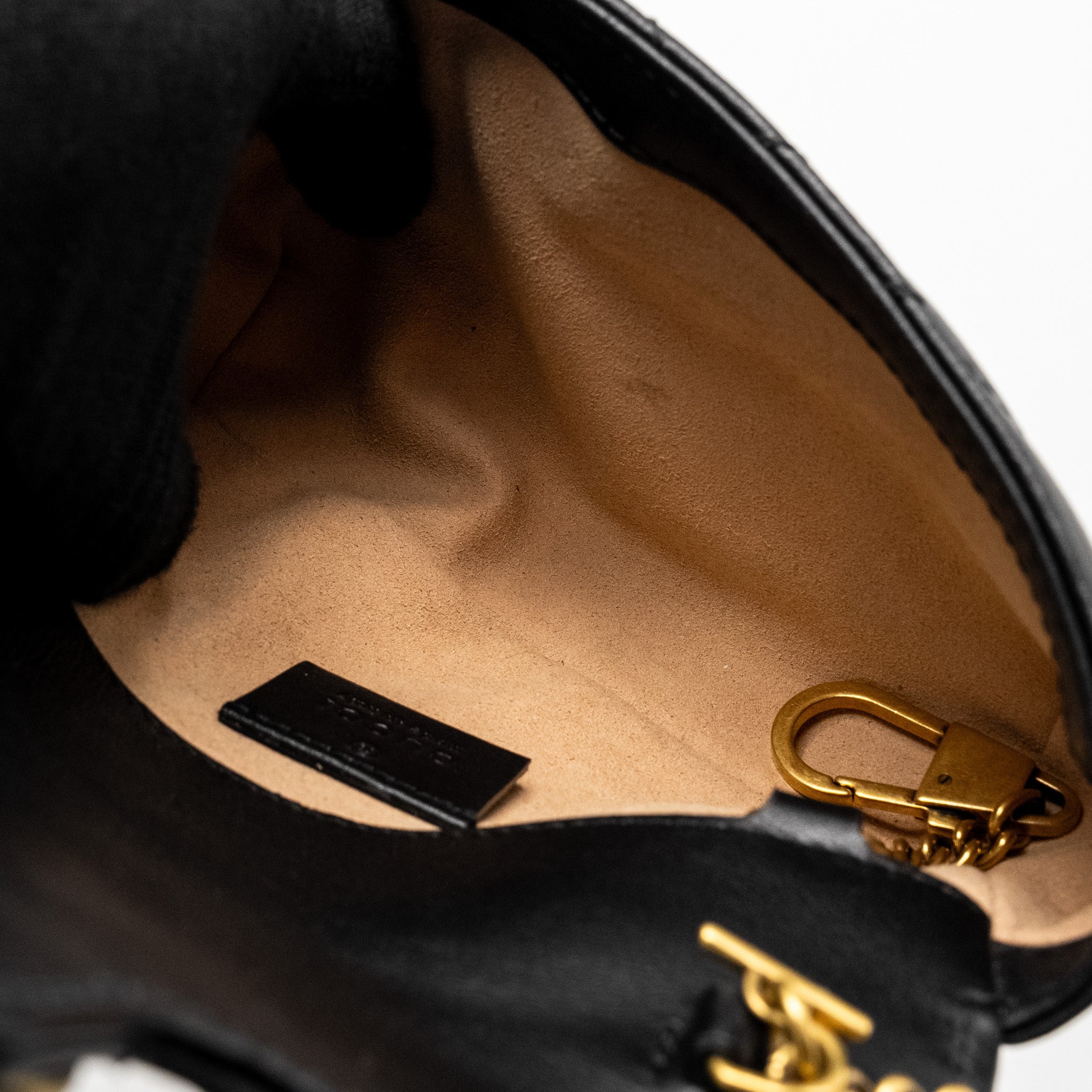 GUCCI SUPER MINI MARMONT CALFSKIN BLACK GHW