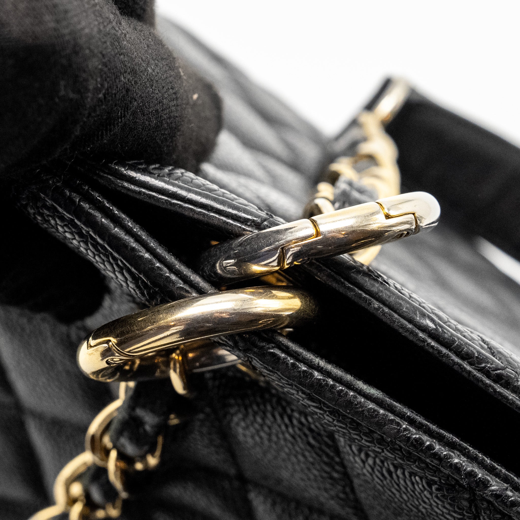 CHANEL GRAND SHOPPING TOTE BAG XL CAVIAR BLACK GHW