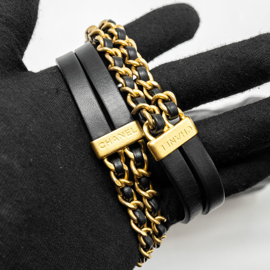 CHANEL 23B DETAIL CHAINS QUILTED FLAP BAG LAMBSKIN BLACK GHW(MICROCHIP)