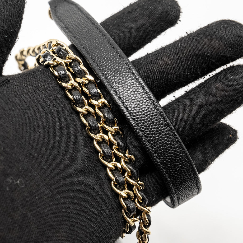CHANEL MINI COCO HANDLE CAVIAR BLACK LGHW (MICROCHIP)