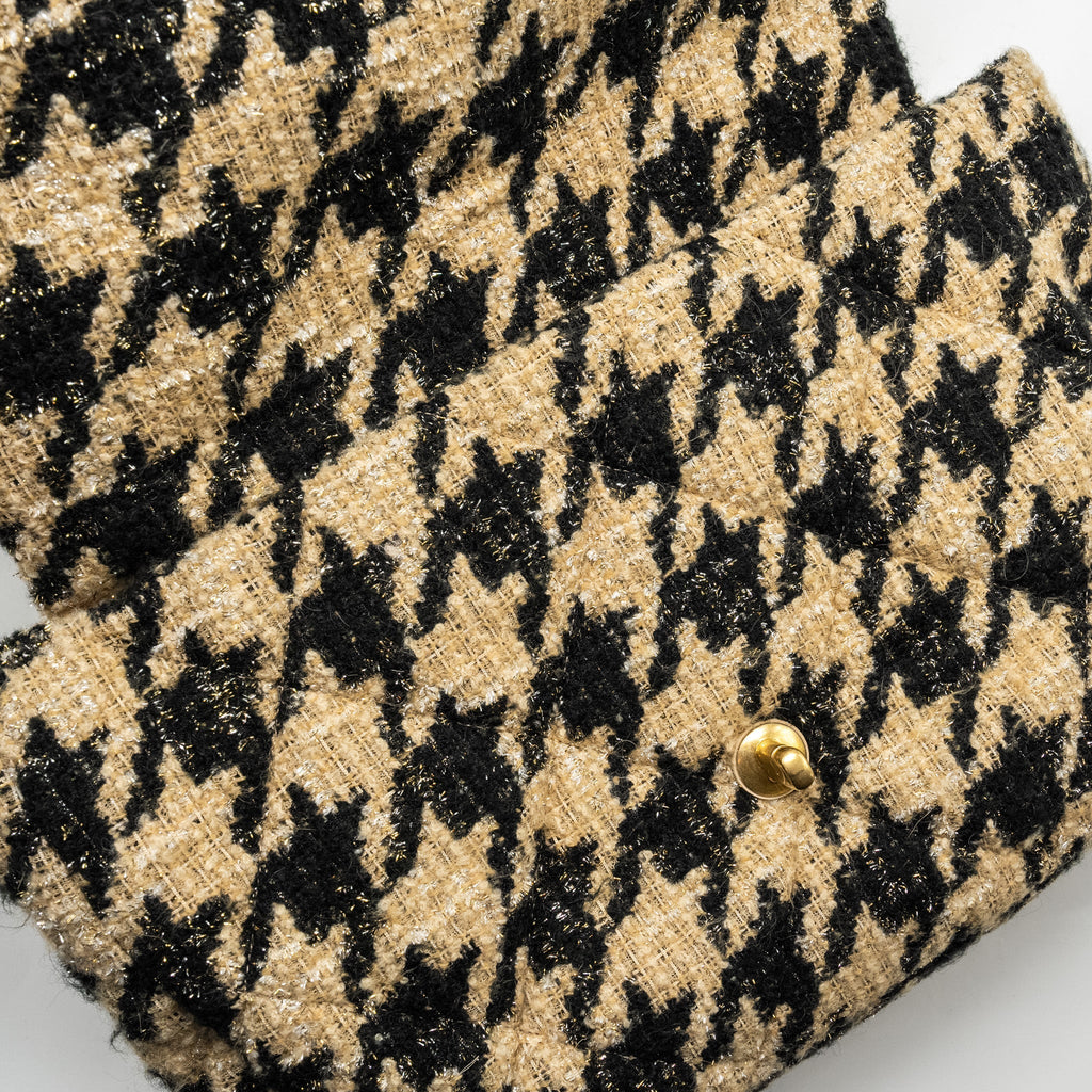 CHANEL MAXI 19 BAG TWEED BEIGE/BLACK MULTICOLOUR HARDWARE