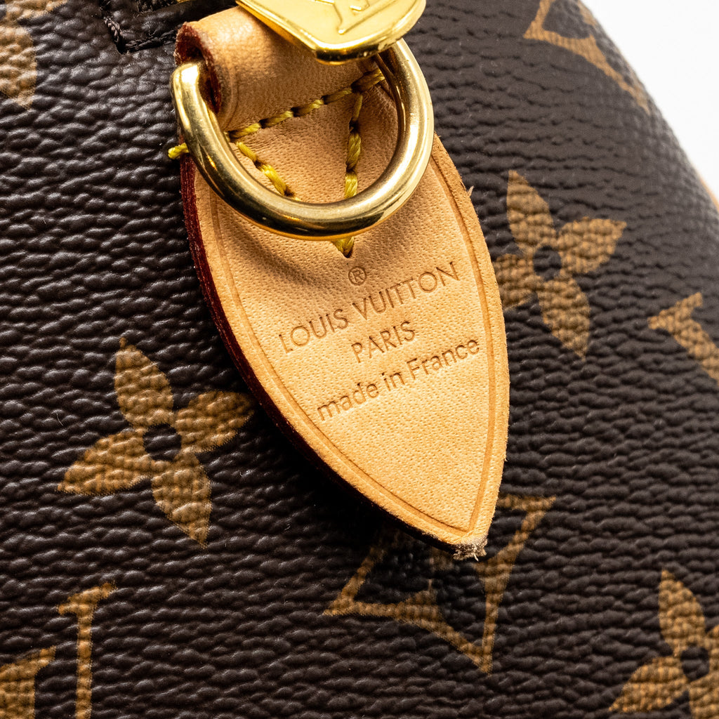 LOUIS VUITTON SPEEDY BANDOULIERE 20 MONOGRAM CANVAS WITH BLACK STRAP GHW