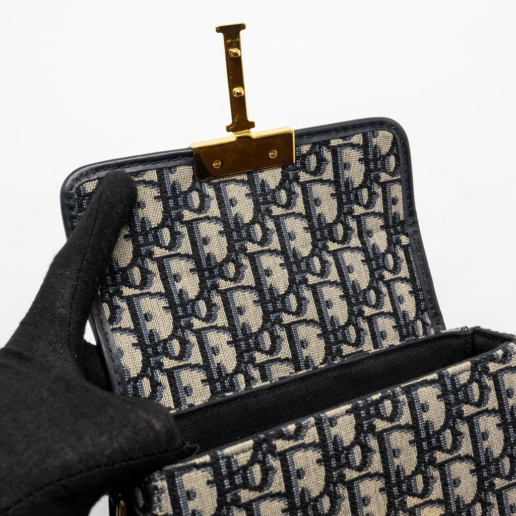 DIOR 30 MONTAIGNE BOX BLUE OBLIQUE JACQUARD GHW