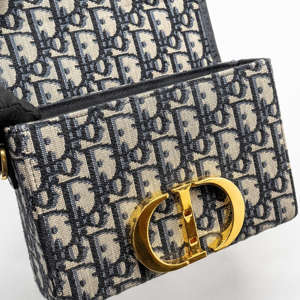 DIOR 30 MONTAIGNE BOX BLUE OBLIQUE JACQUARD GHW