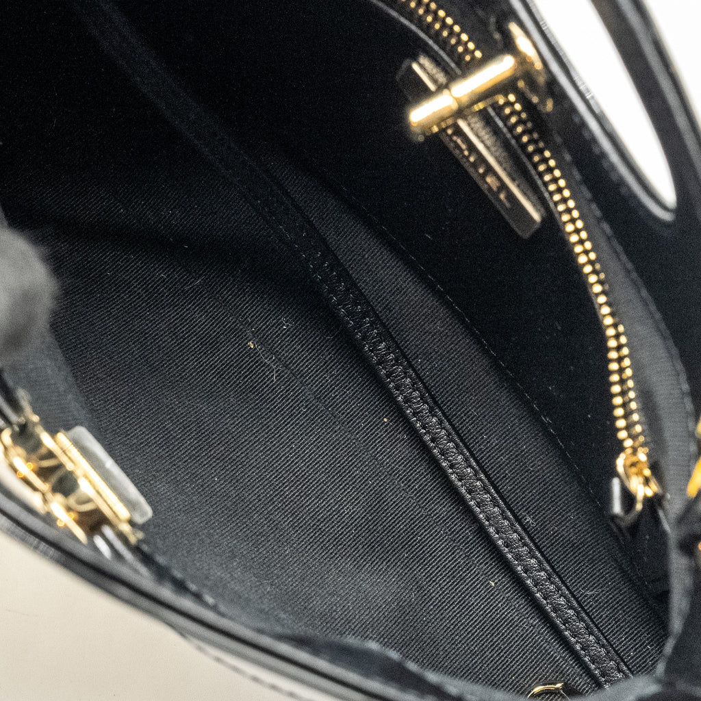 CHANEL MINI 31 BAG PATENT BLACK/YELLOW LGHW (MICROCHIP)
