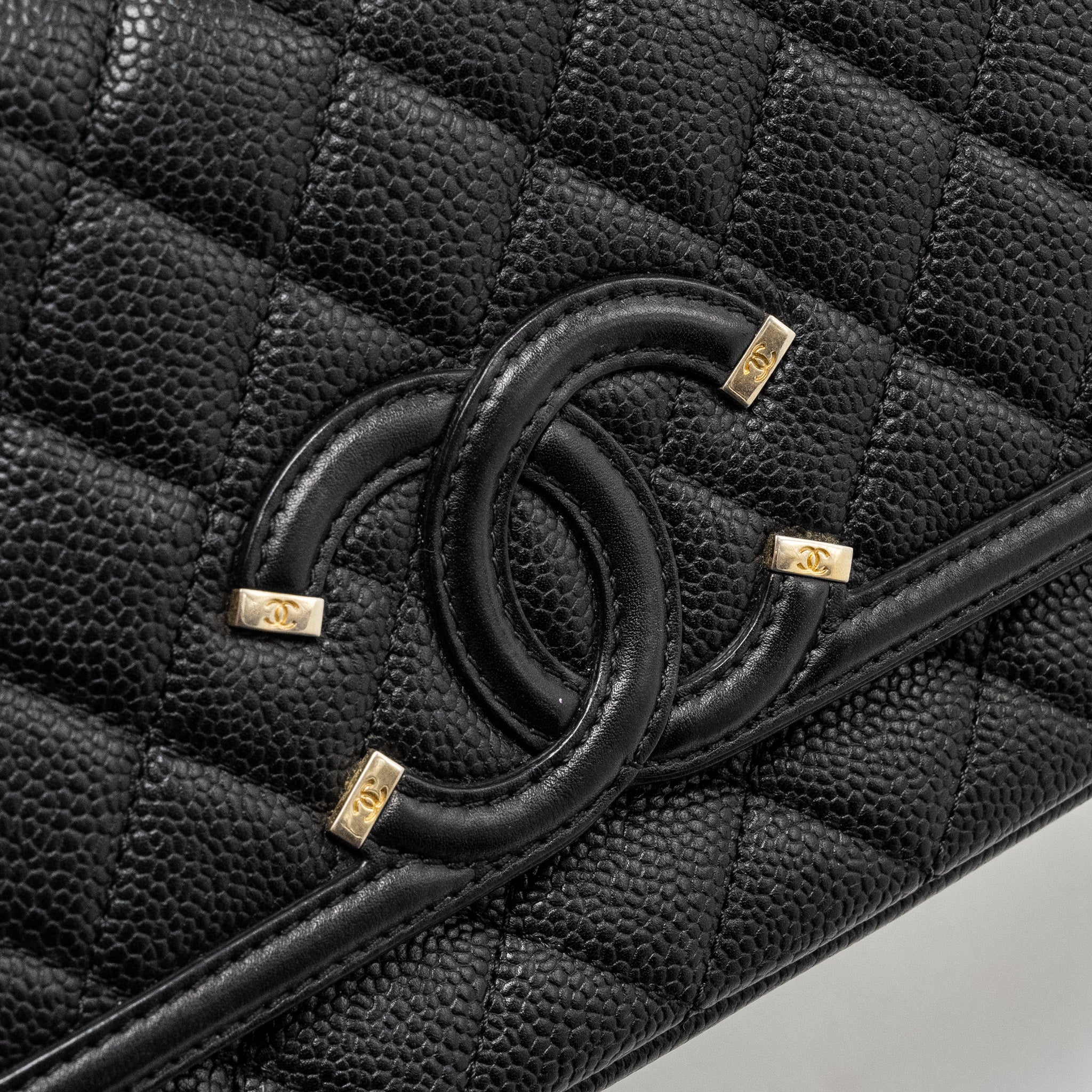 CHANEL FILIGREE FLAP BAG CAVIAR BLACK GHW