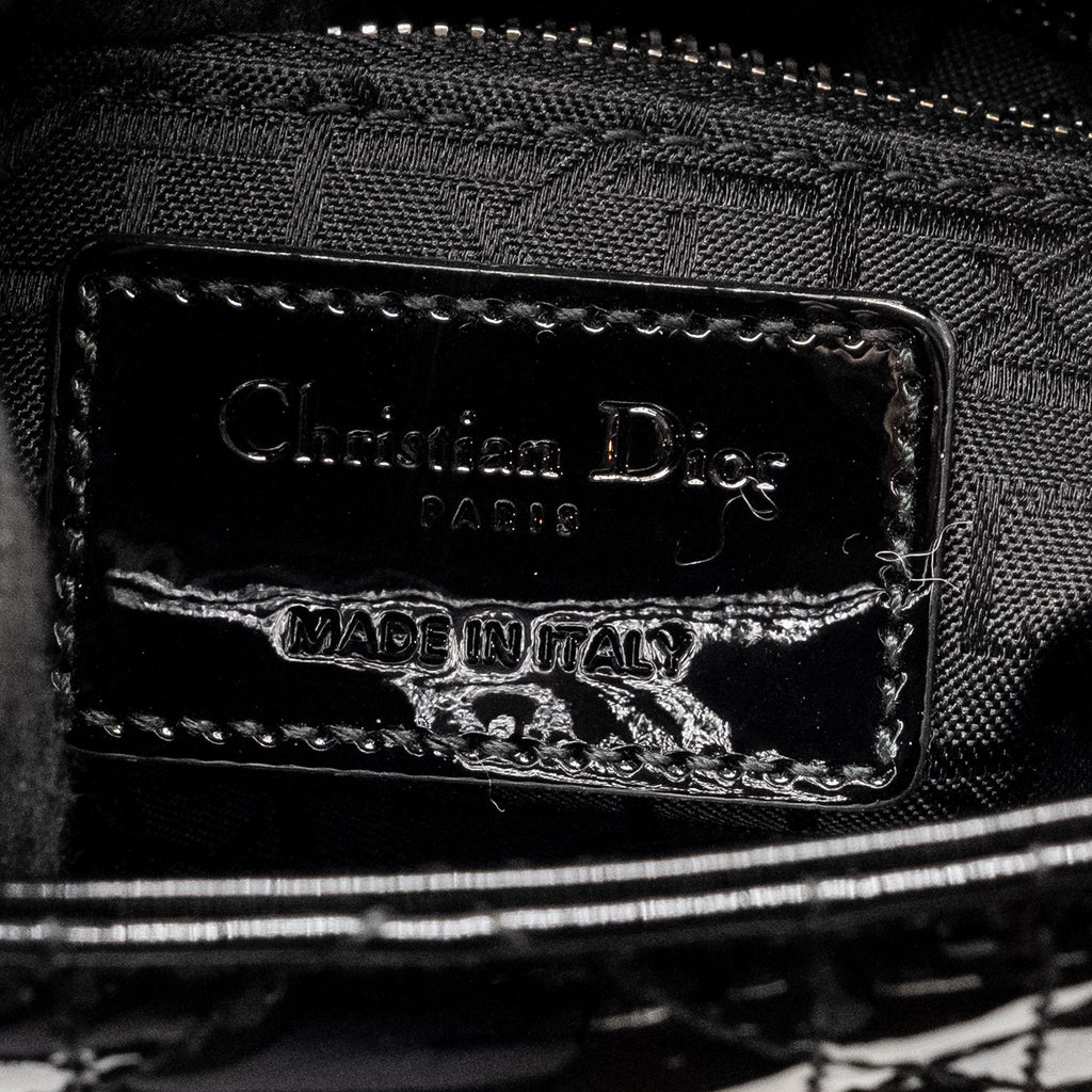 DIOR MINI LADY DIOR PATENT BLACK SHW