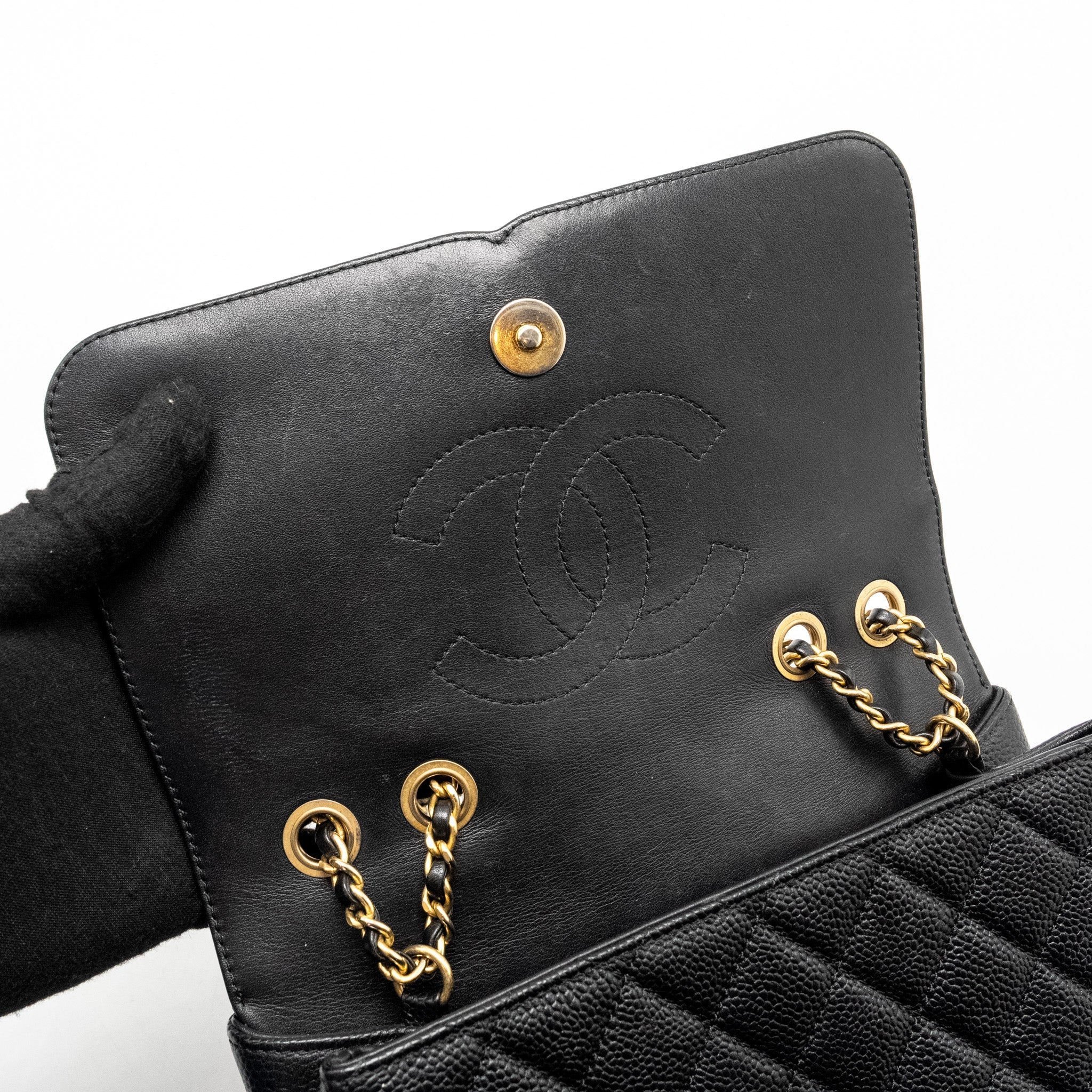 CHANEL FILIGREE FLAP BAG CAVIAR BLACK GHW