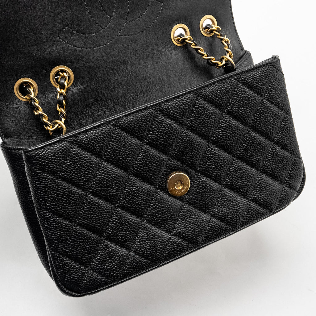 CHANEL FILIGREE FLAP BAG CAVIAR BLACK GHW