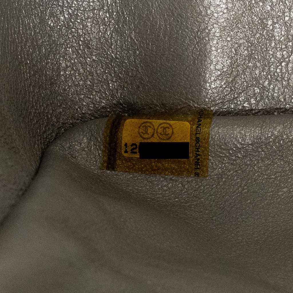 CHANEL CLASSIC QUILTED FLAP BAG LAMBSKIN METALLIC PALE GOLD SHW