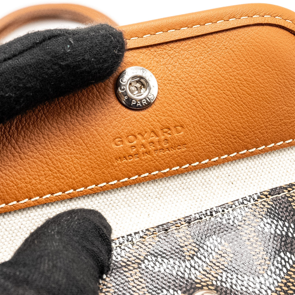 GOYARD MINI ANJOU TOTE BAG GOYARDINE CANVAS / CALFSKIN TAN SHW