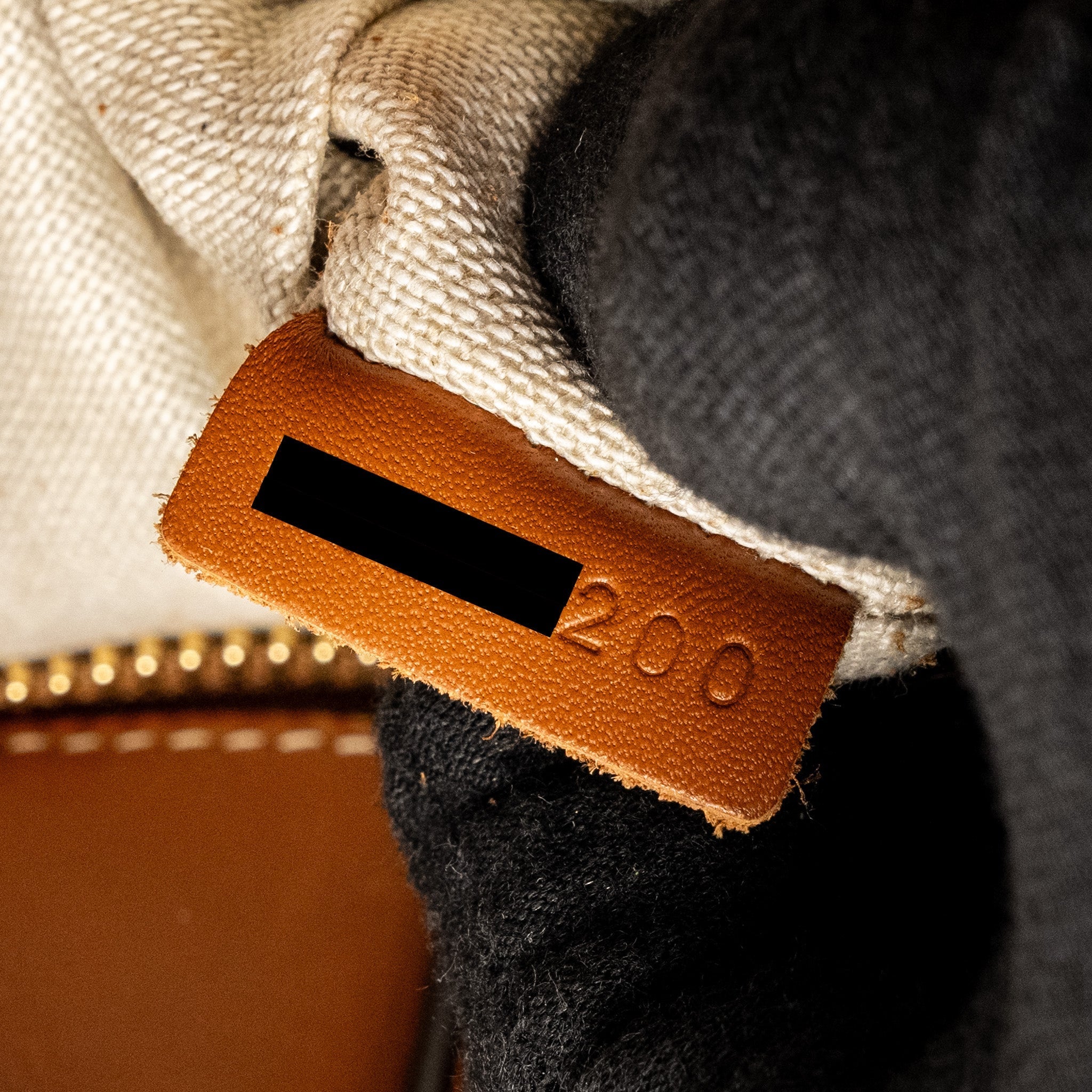 CELINE VERTICAL CABAS TOTE IN TRIOMPHE DENIM /LEATHER NAVY/TAN GHW